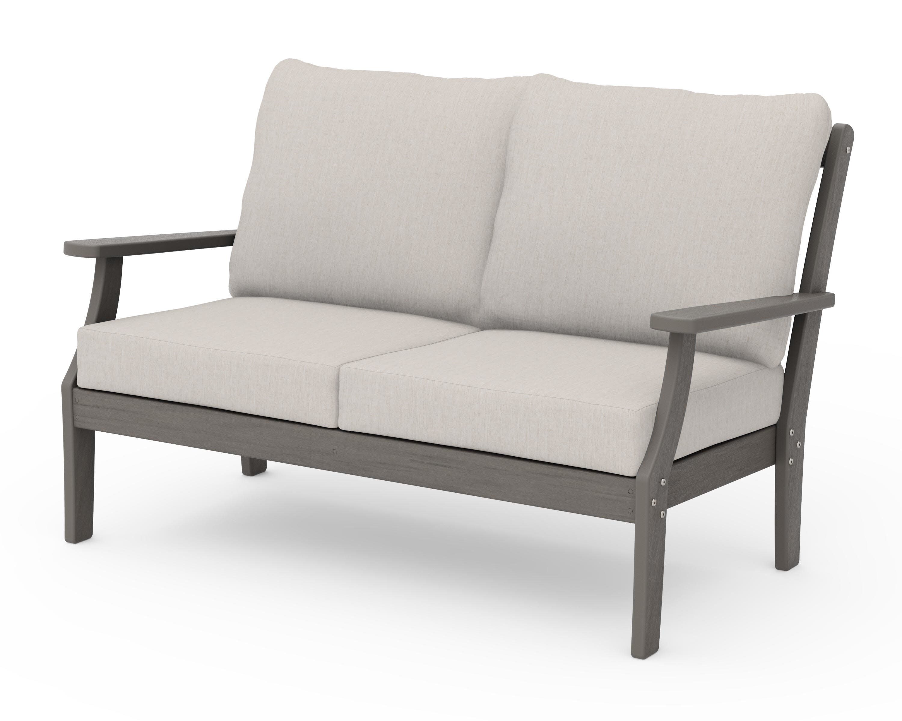 Braxton Deep Seating Loveseat in Driftwood / Cast Ash