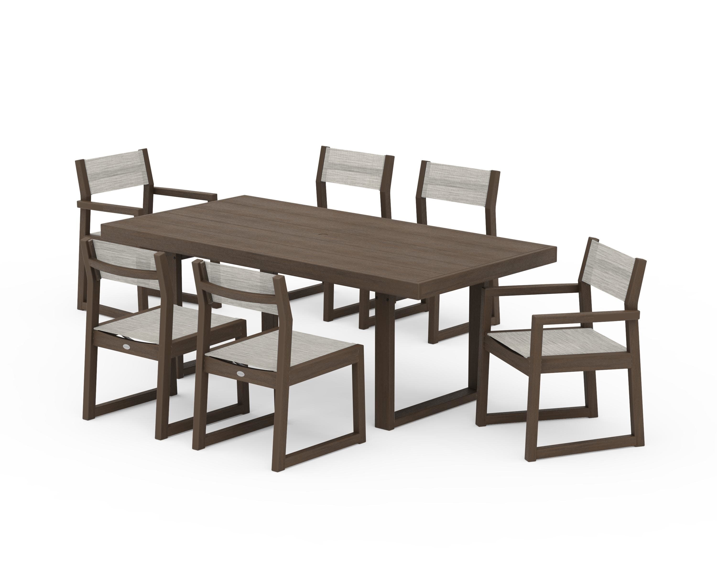 EDGE Sling 7-Piece Dining Set in Kona / Birch Sling