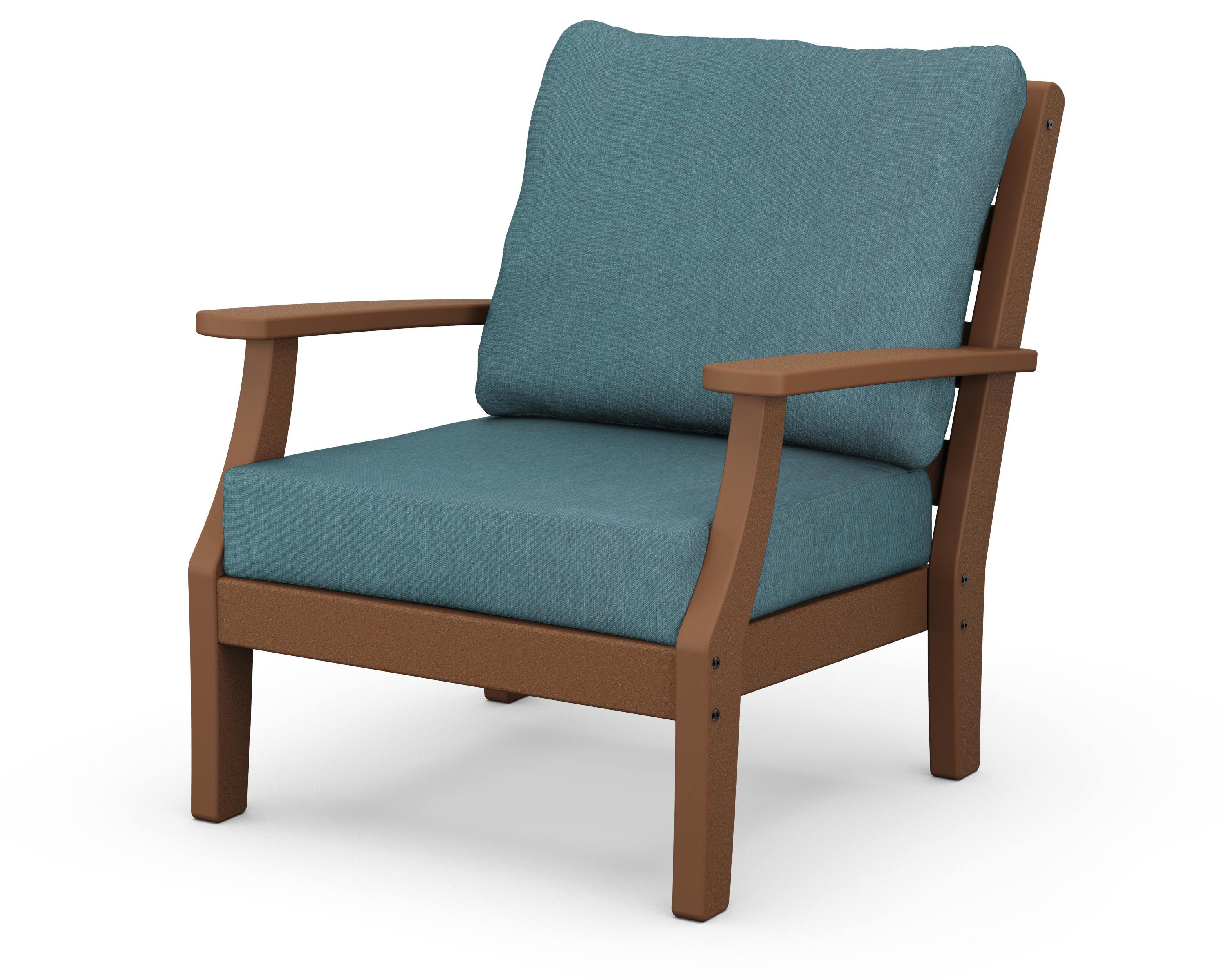 Chesapeake Deep Seating Chair in Teak / Ocean Teal