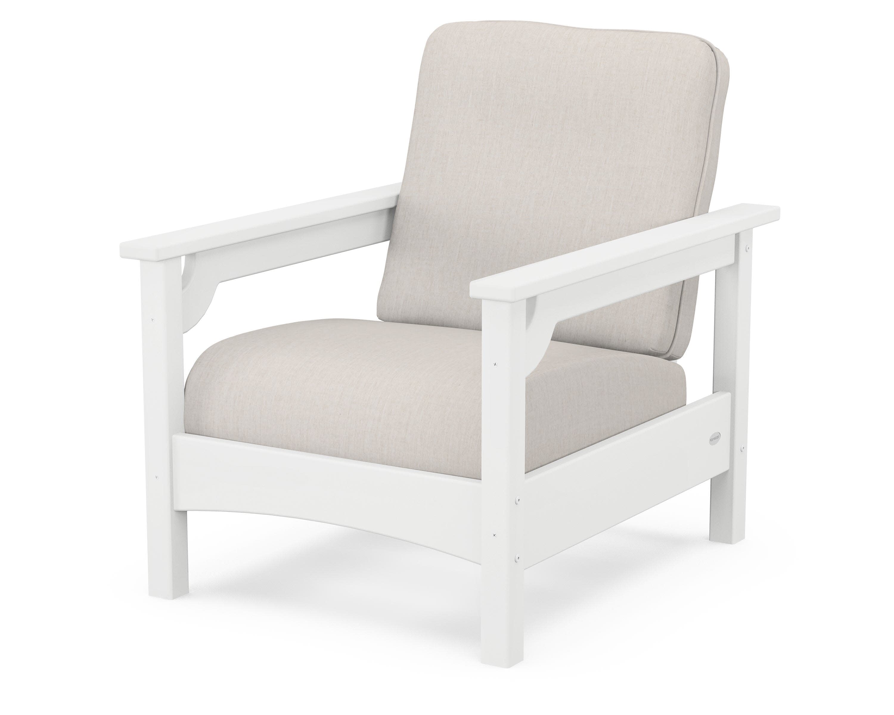 Club Chair in White / Cast Ash