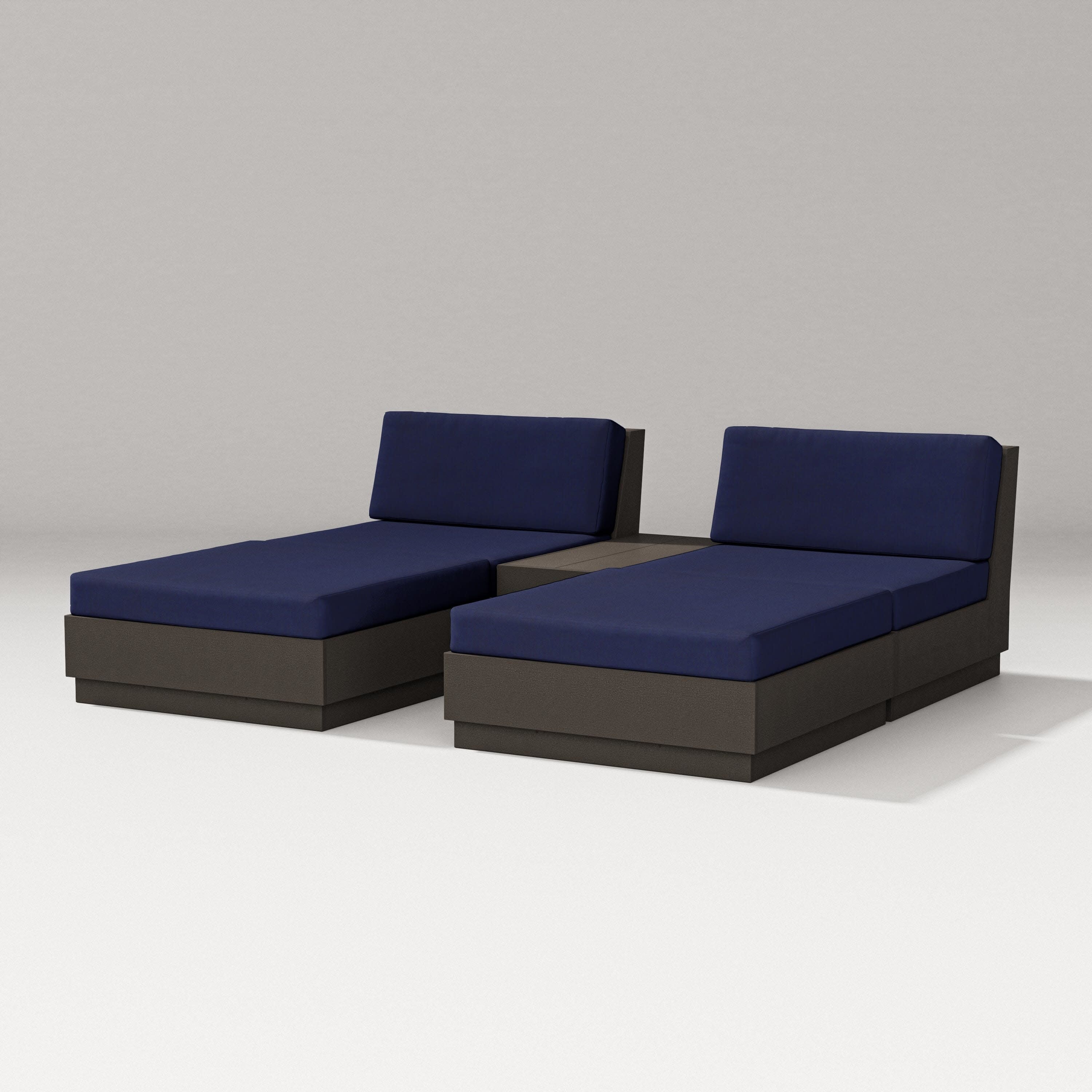 Elevate Double Chaise Set in Vintage Coffee / Navy
