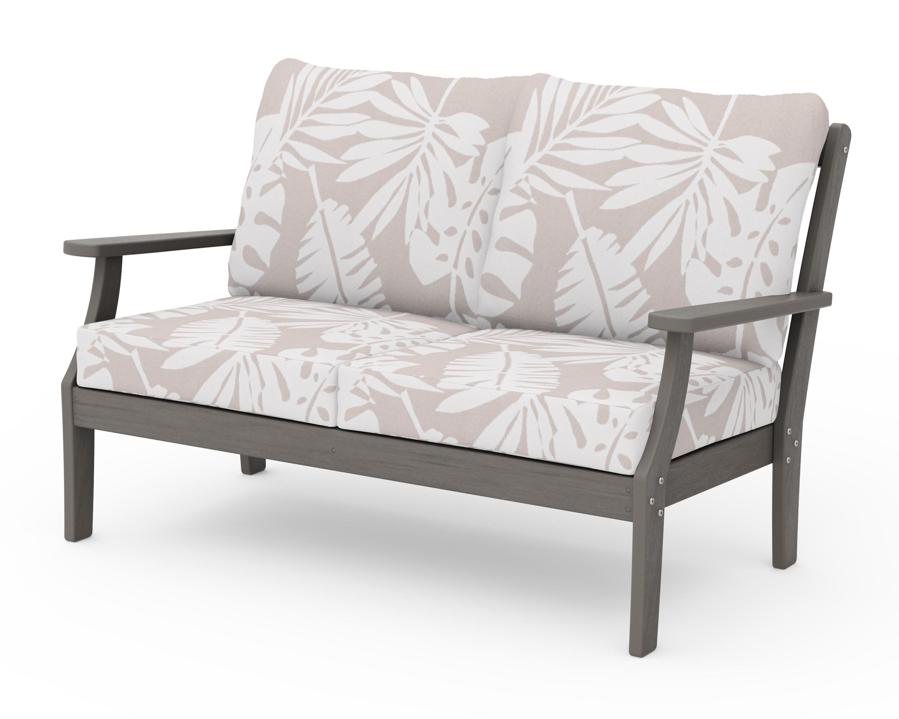 Braxton Deep Seating Loveseat in Driftwood / Leaf Dune Burlap