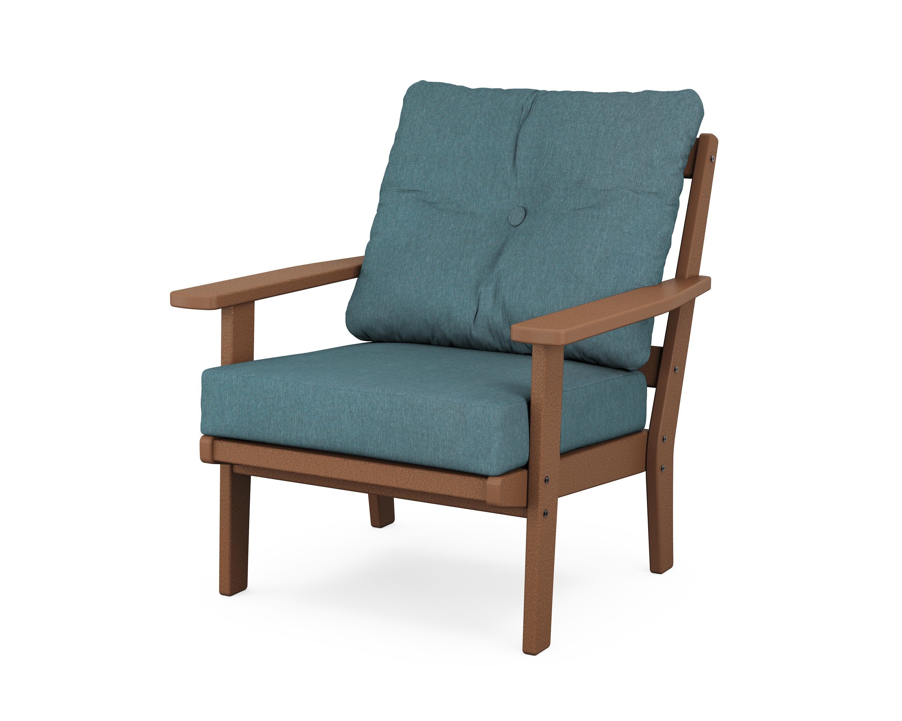Oxford Deep Seating Chair in Teak / Ocean Teal