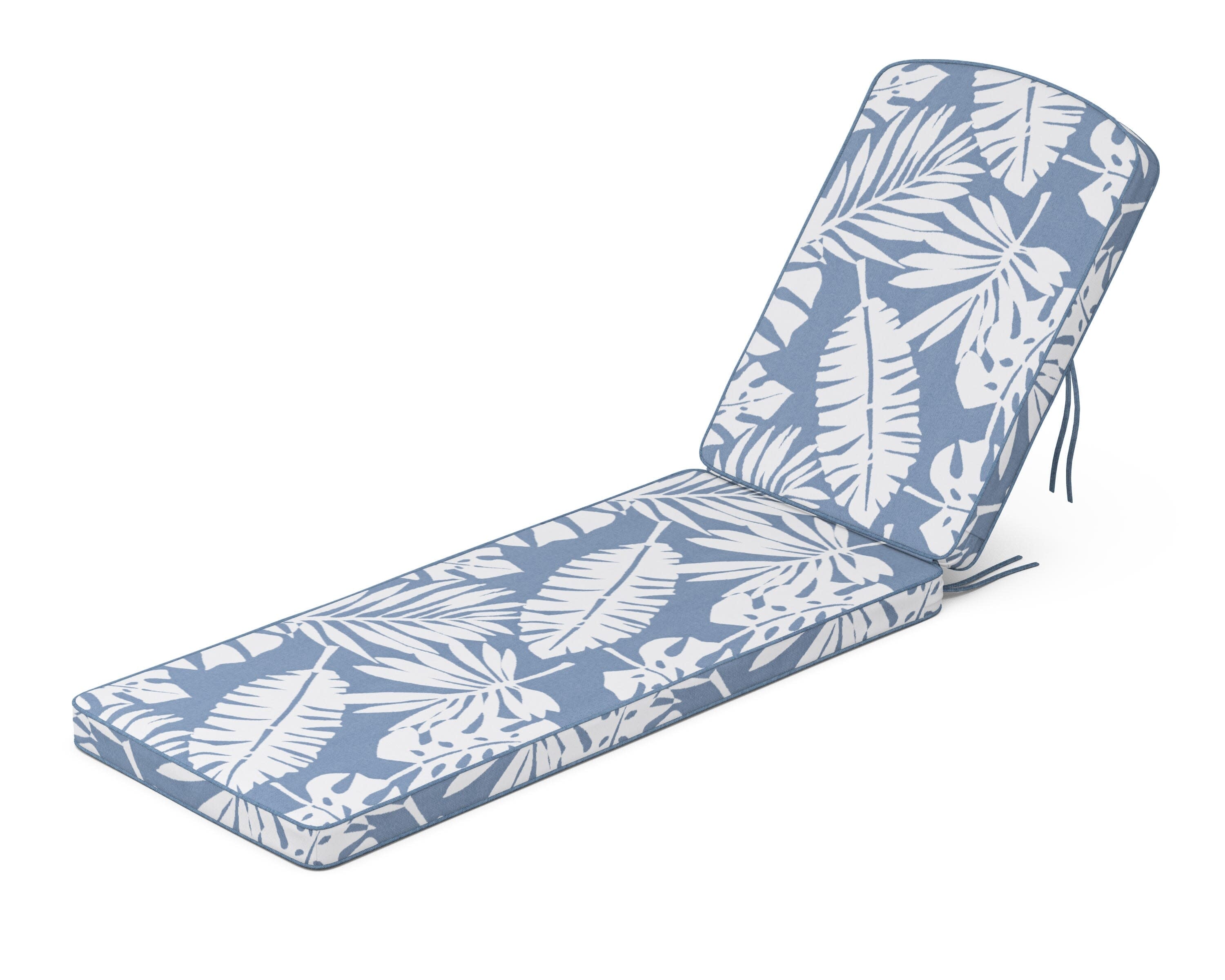 Chinoiserie Chaise Cushion in Leaf Sky Blue