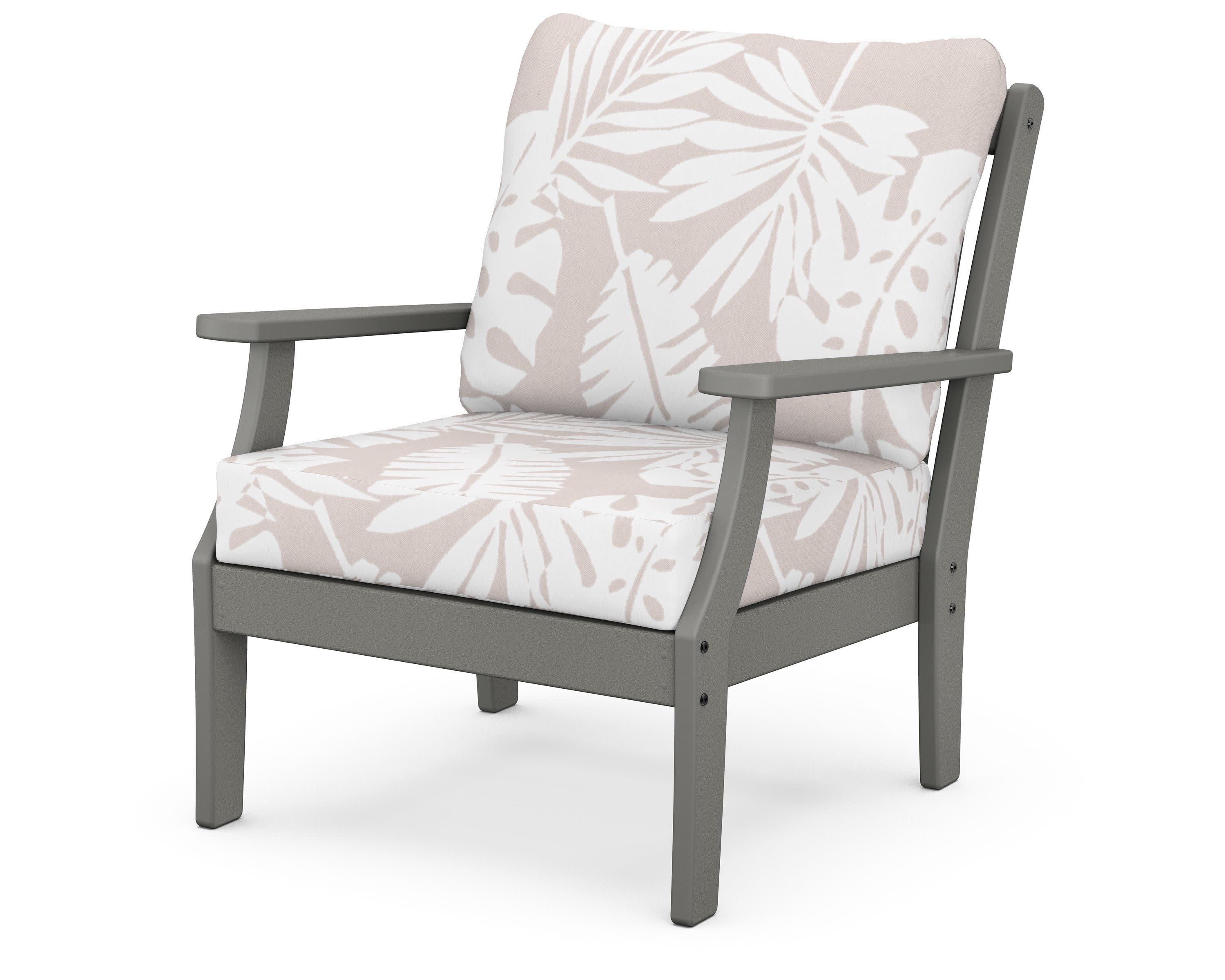 Braxton Deep Seating Chair in Slate Grey / Leaf Dune Burlap