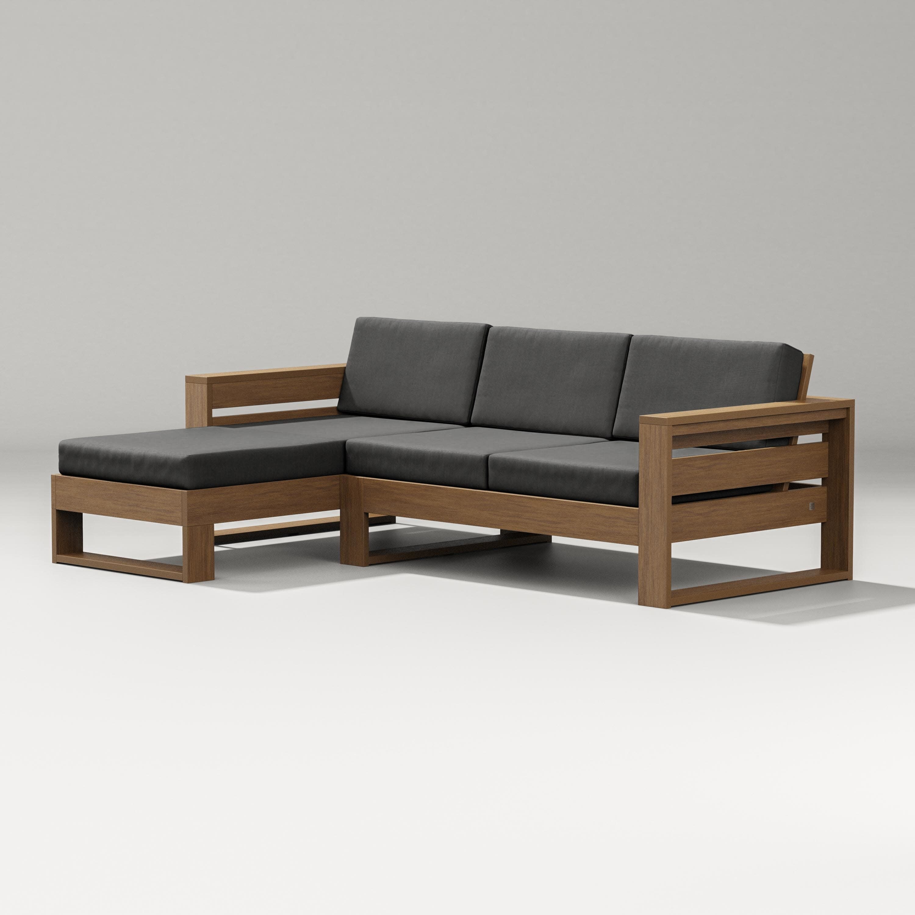 Latitude Left Chaise Sectional in Natural / Spectrum Carbon