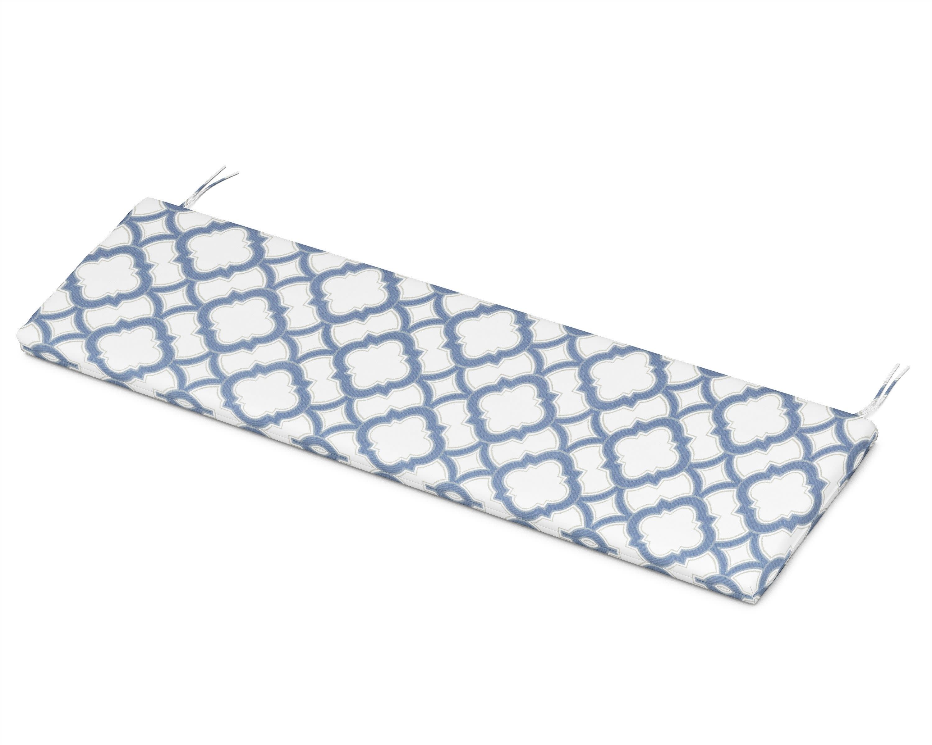 Bench Seat Cushion - 17.5"D x 57.5"W x 2.5"H in Trellis Sky Blue