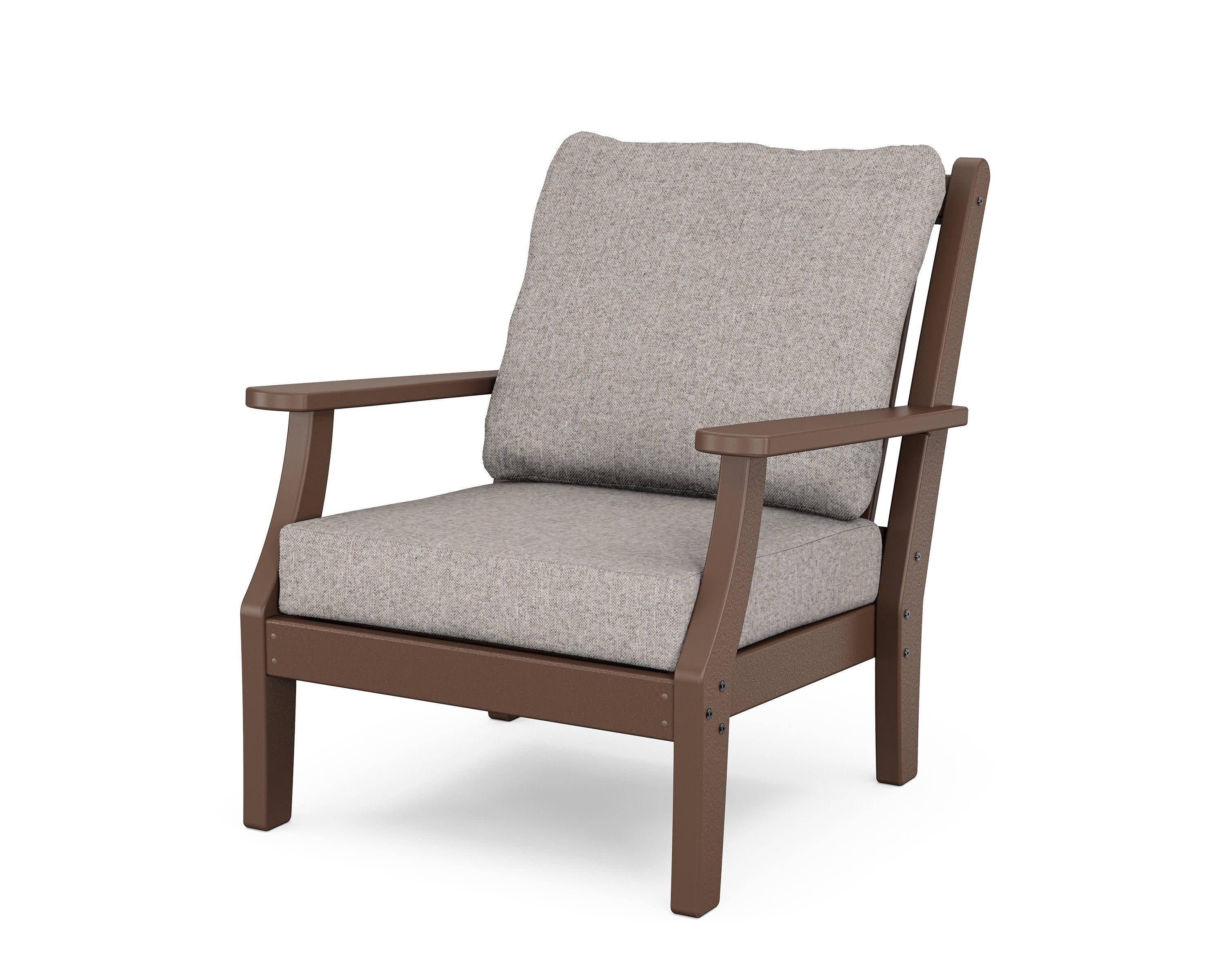 Wovendale Deep Seating Chair in Mahogany / Weathered Tweed