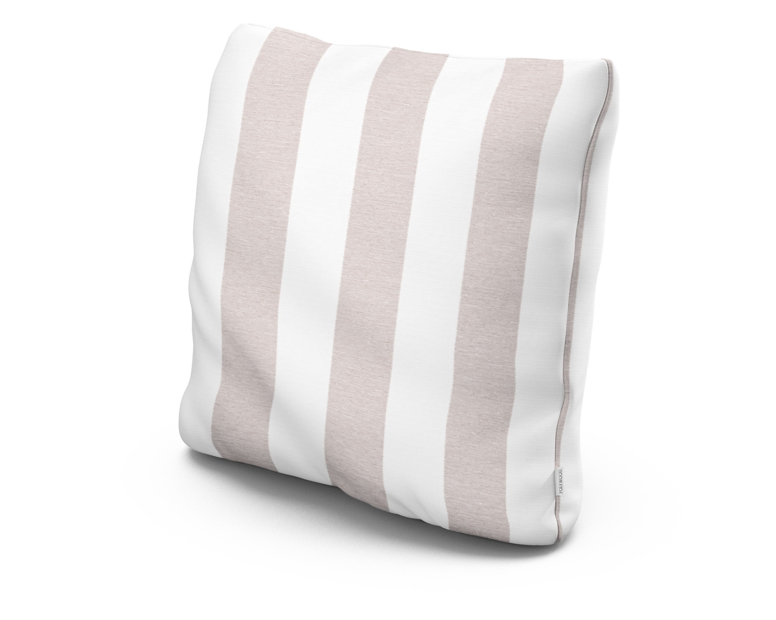 22" Outdoor Throw Pillow in Cabana Stripe Dune Burlap