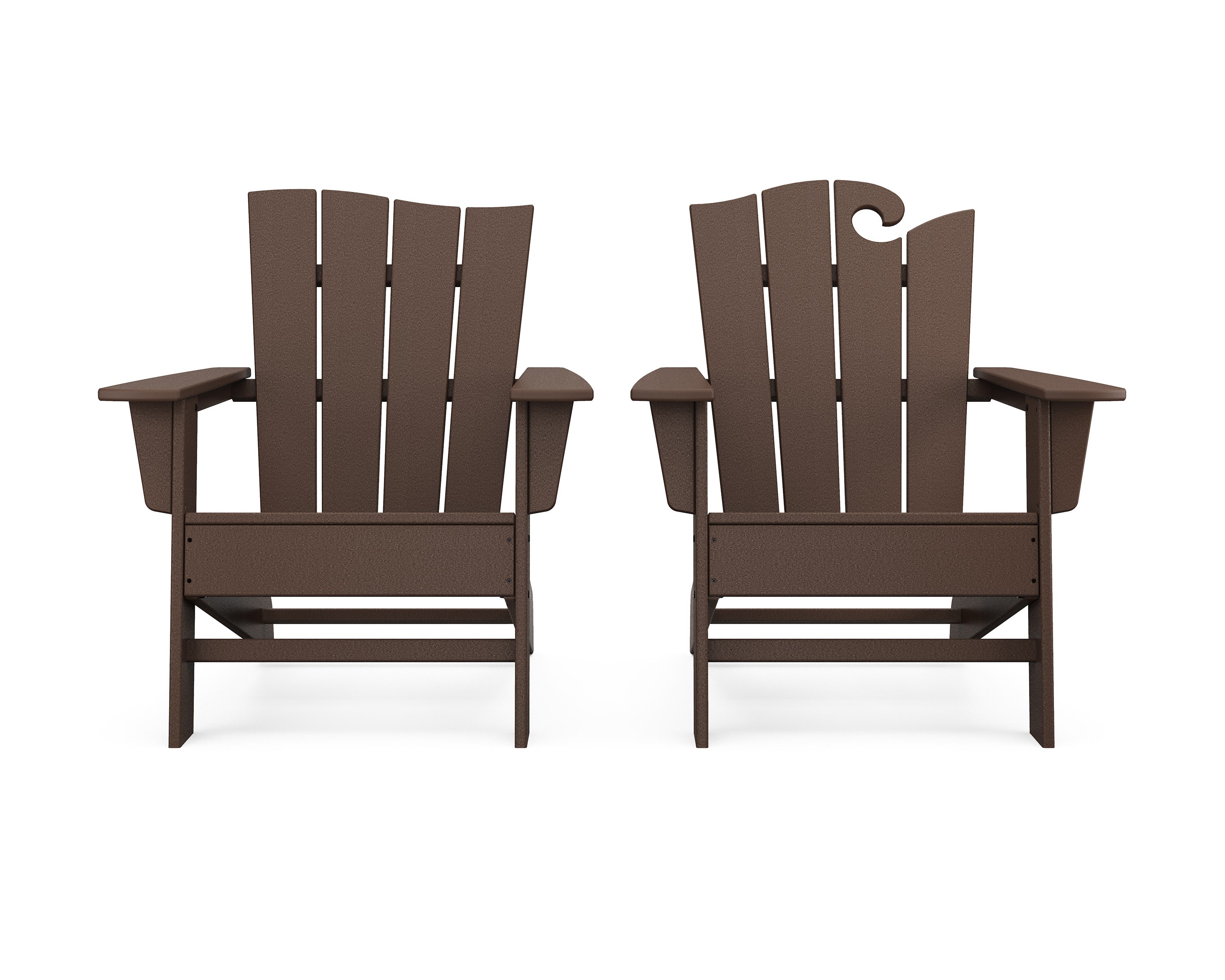 Wave 2-Piece Adirondack Set with The Wave Chair Left in Mahogany