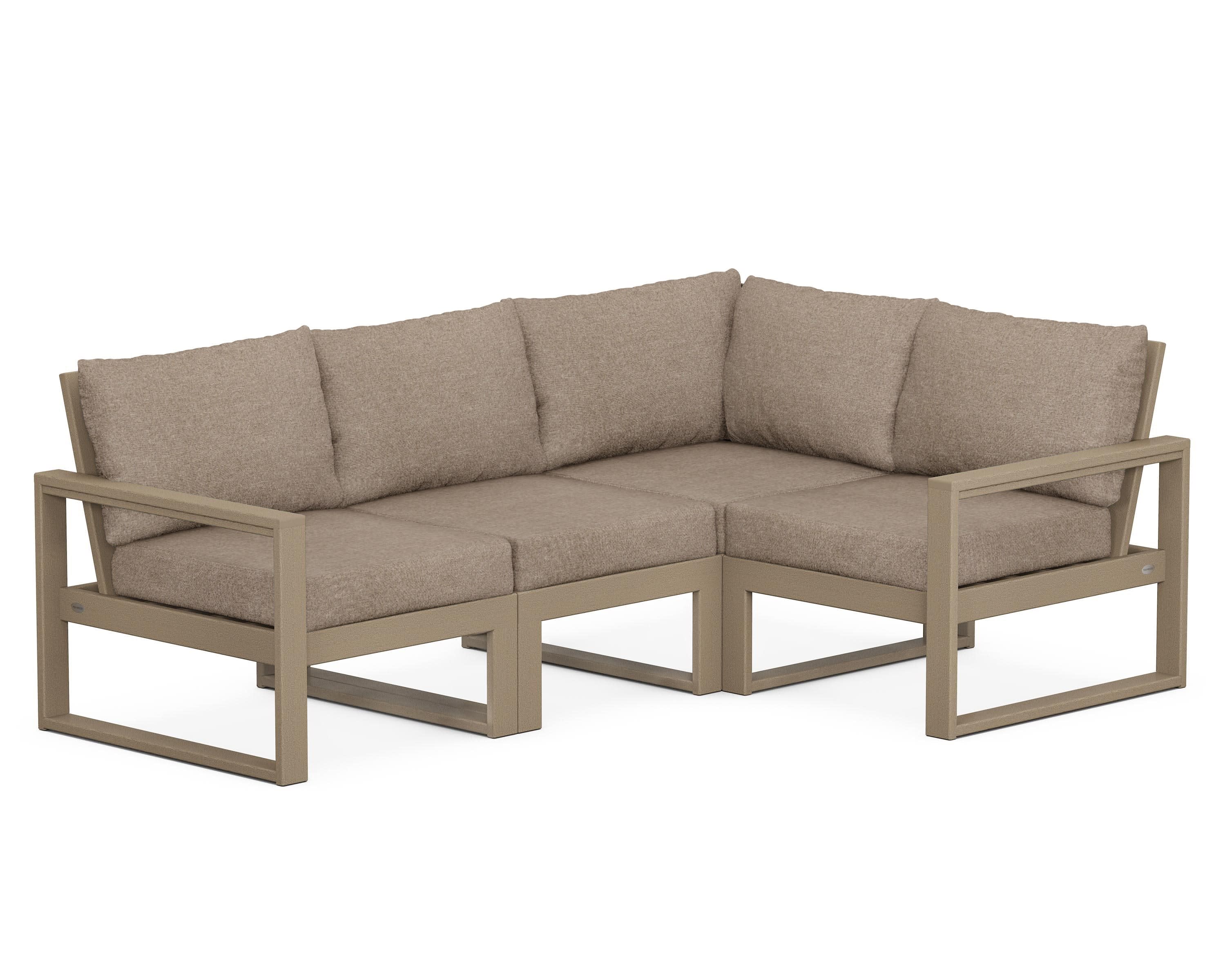 EDGE 4-Piece Modular Deep Seating Set in Vintage Sahara / Spiced Burlap