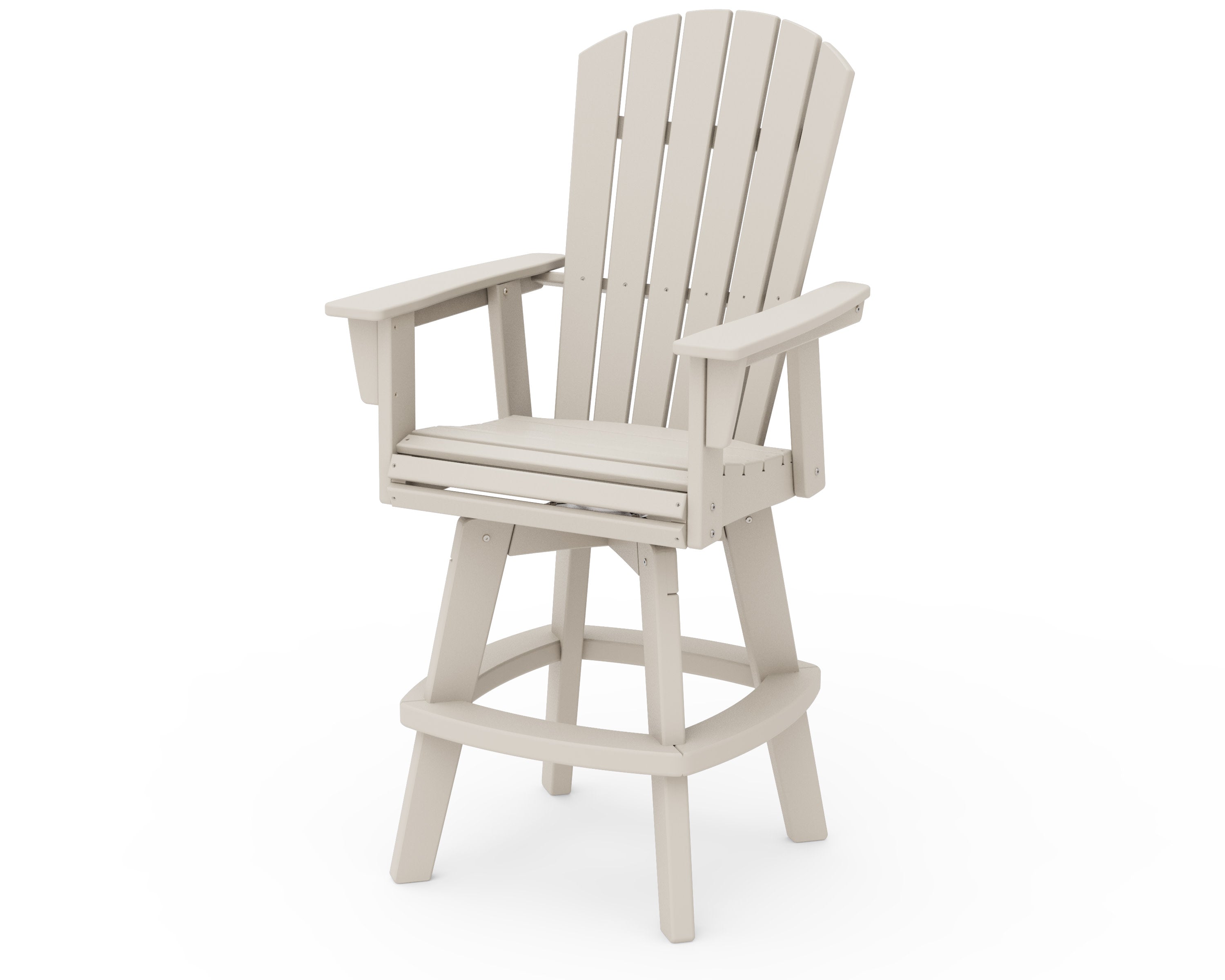 Nautical Curveback Adirondack Swivel Bar Chair in Sand