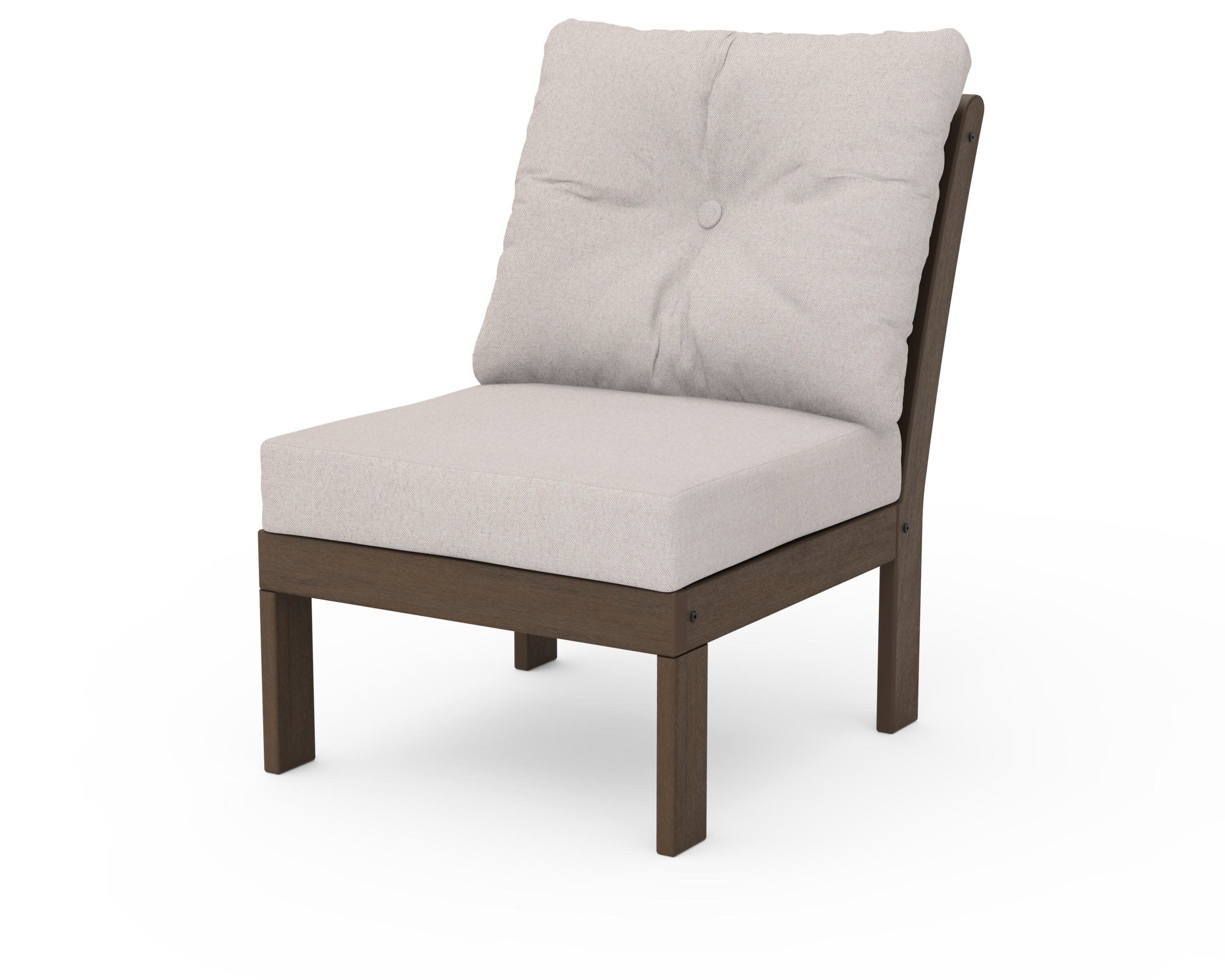 Vineyard Modular Armless Chair in Kona / Dune Burlap