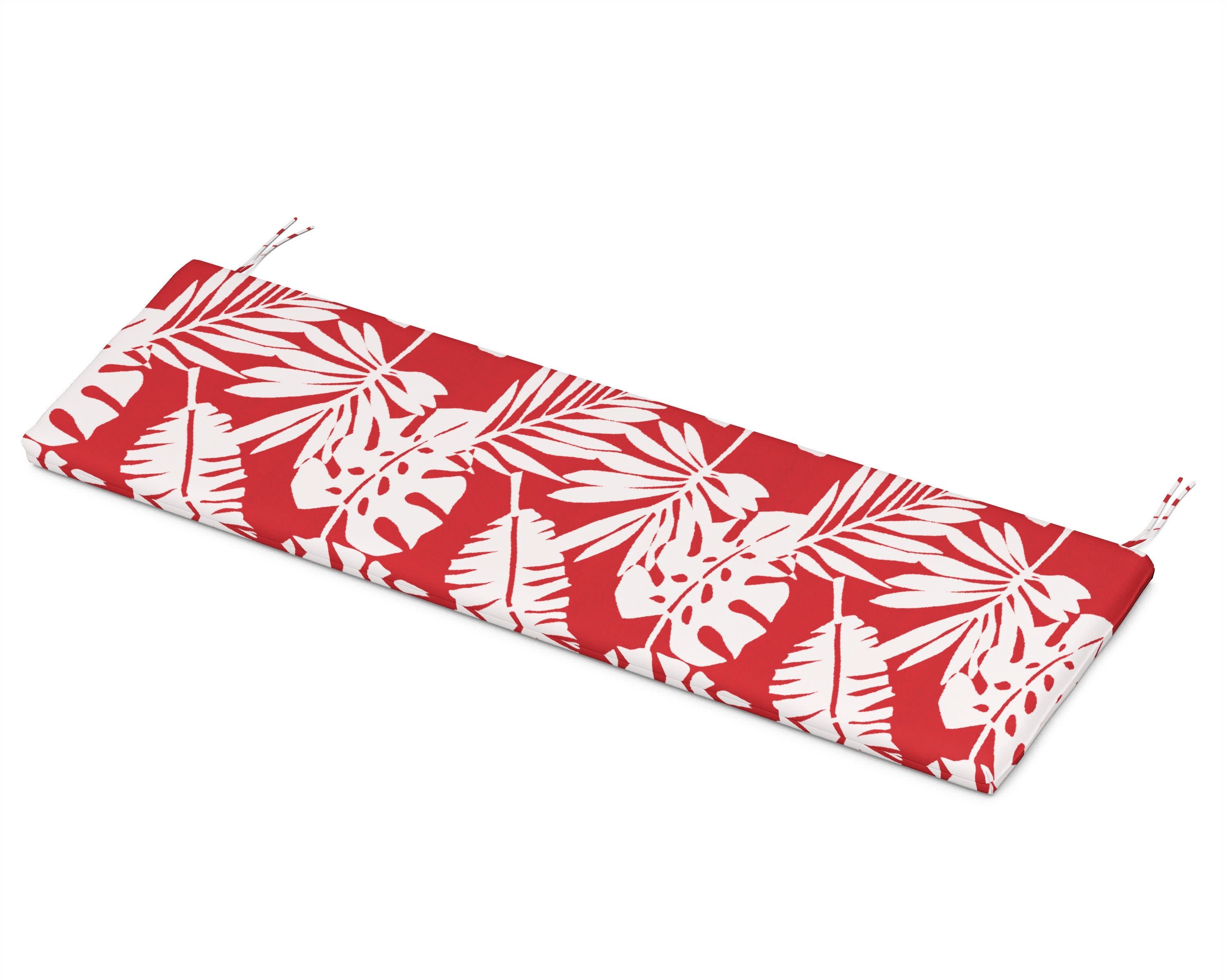 Bench Seat Cushion - 17.25"D x 68.5"W x 2.5"H in Leaf Crimson