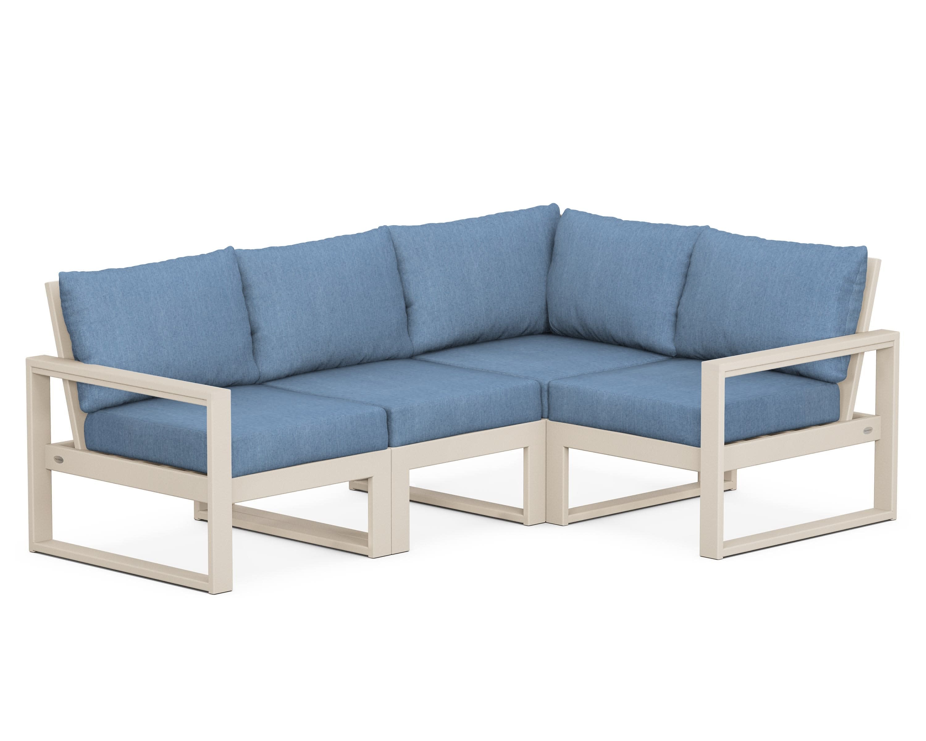 EDGE 4-Piece Modular Deep Seating Set in Sand / Sky Blue