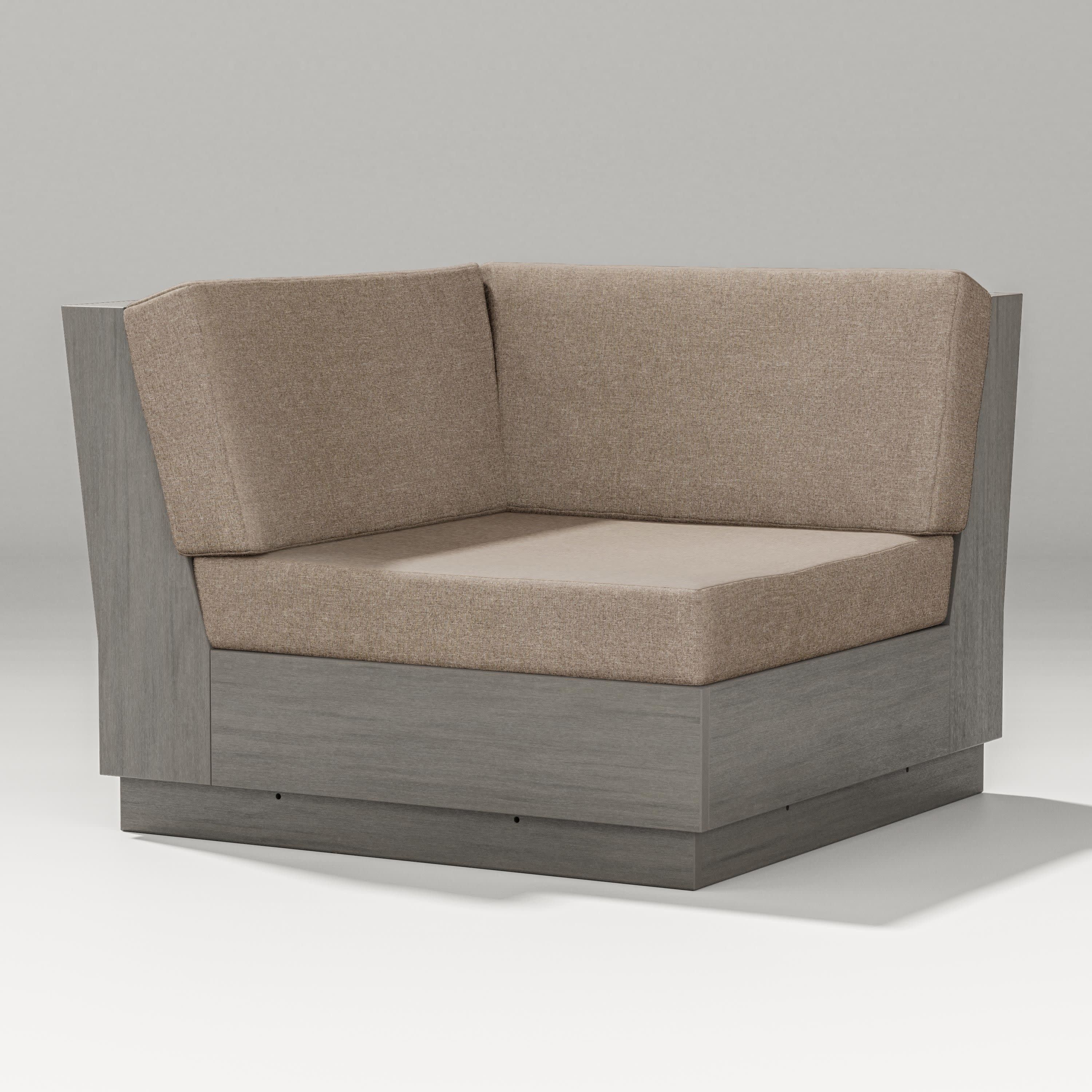 Elevate Modular Corner Chair in Driftwood / Spiced Burlap