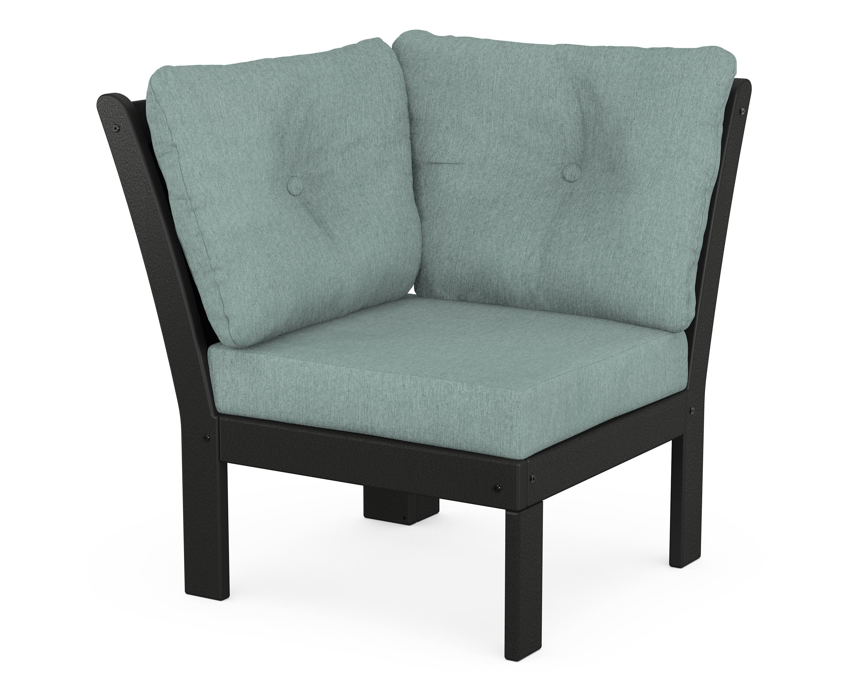 Vineyard Modular Corner Chair in Black / Glacier Spa