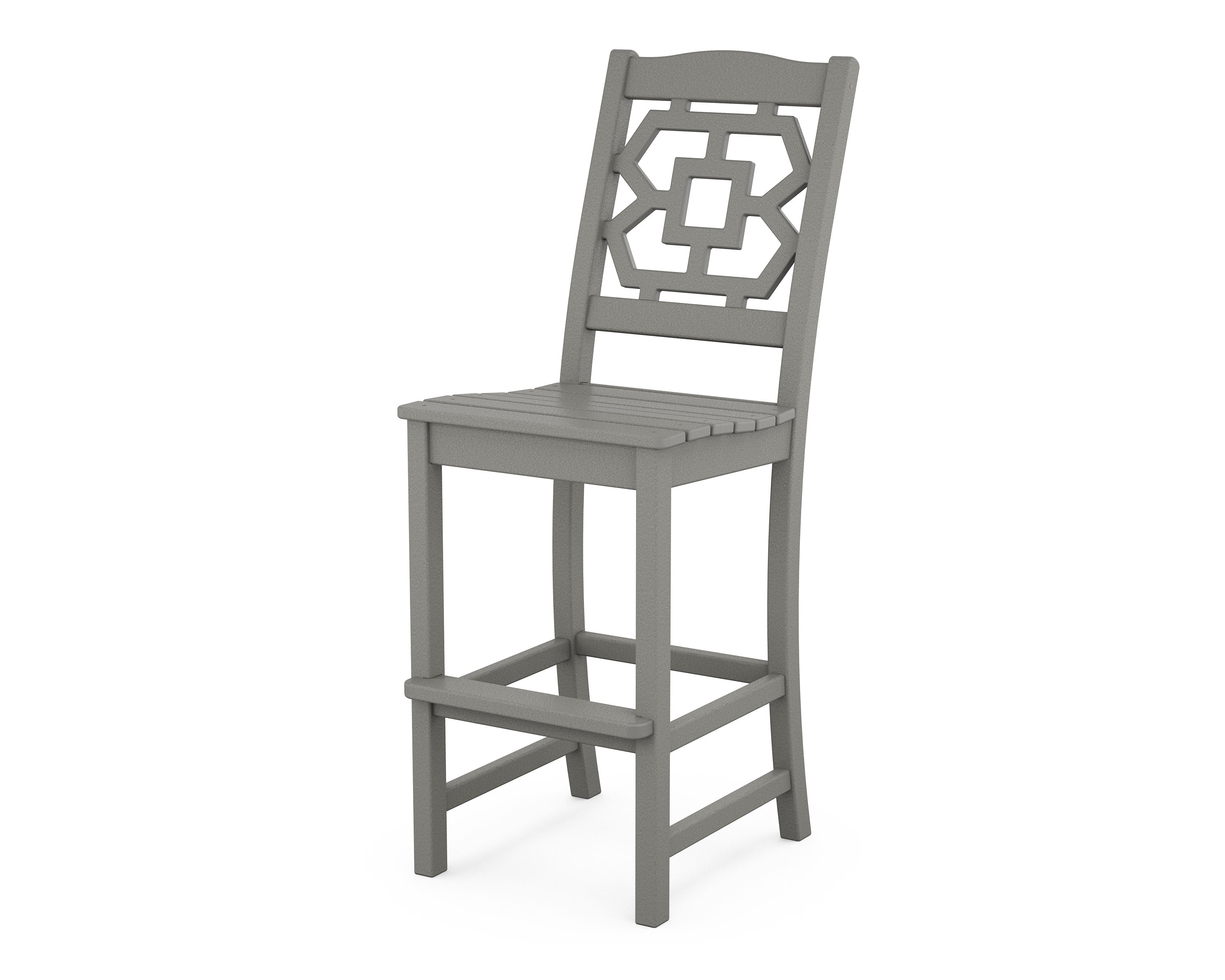 Chinoiserie Bar Side Chair in Slate Grey