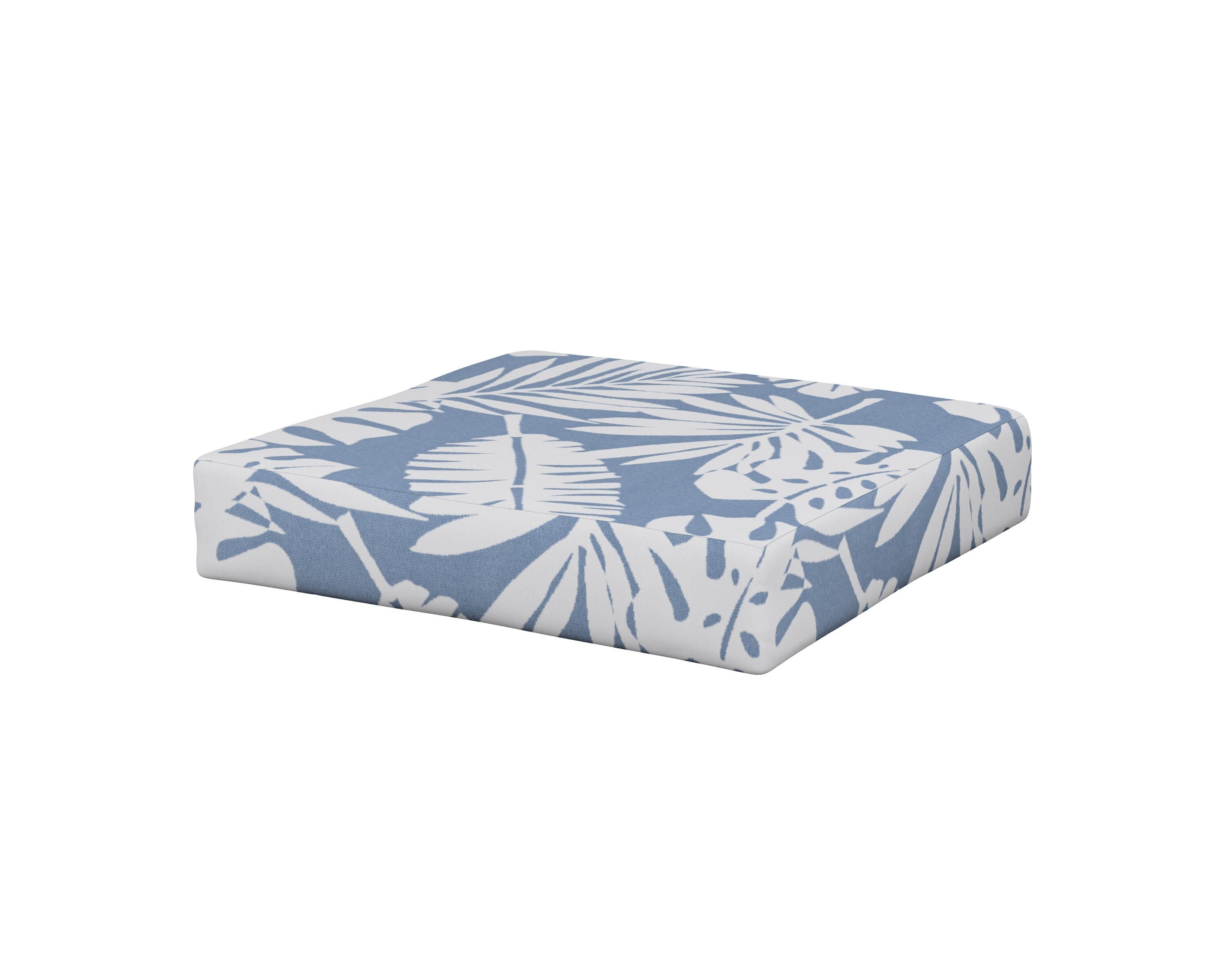 Modular Ottoman Cushion in Leaf Sky Blue