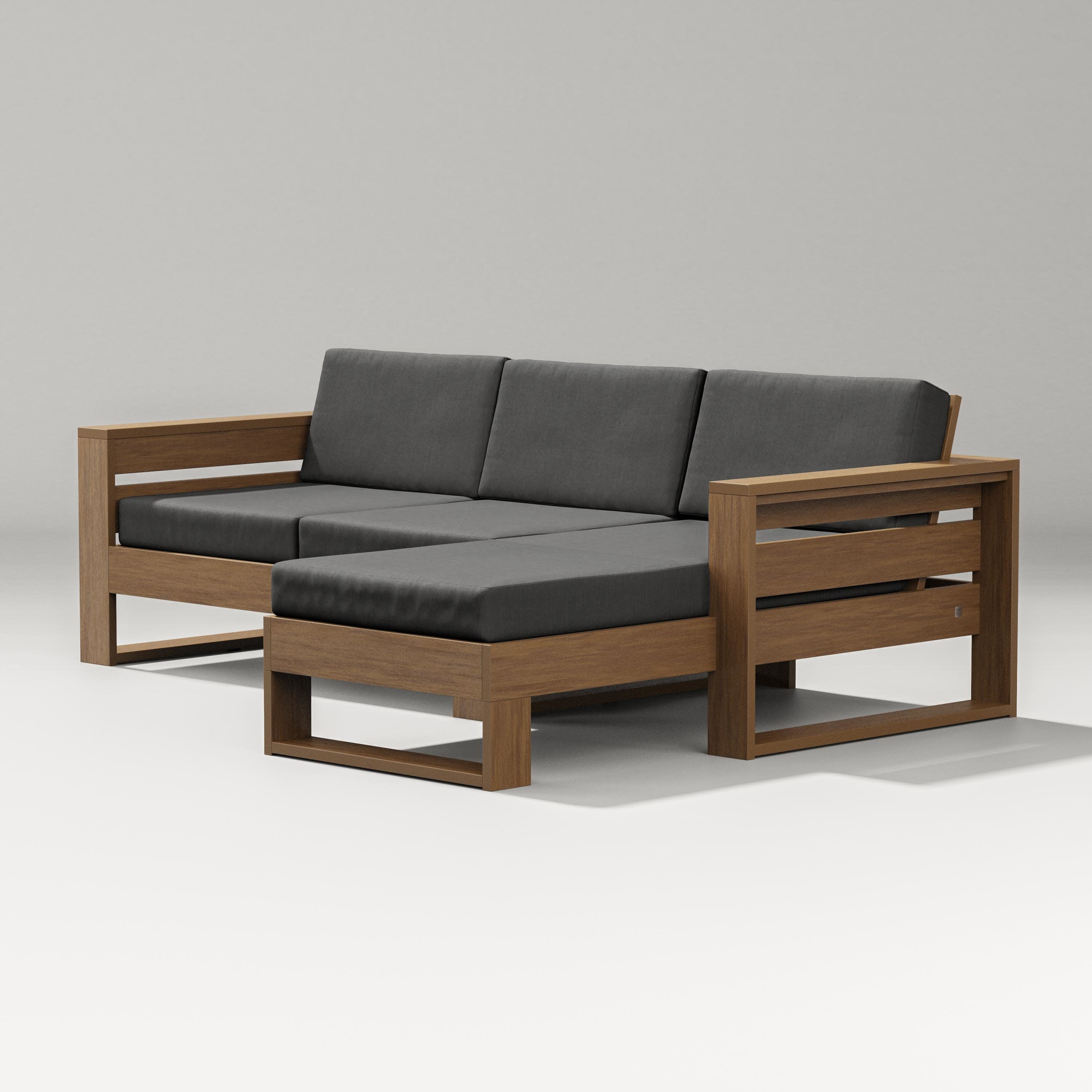 Latitude Right Chaise Sectional in Natural / Spectrum Carbon