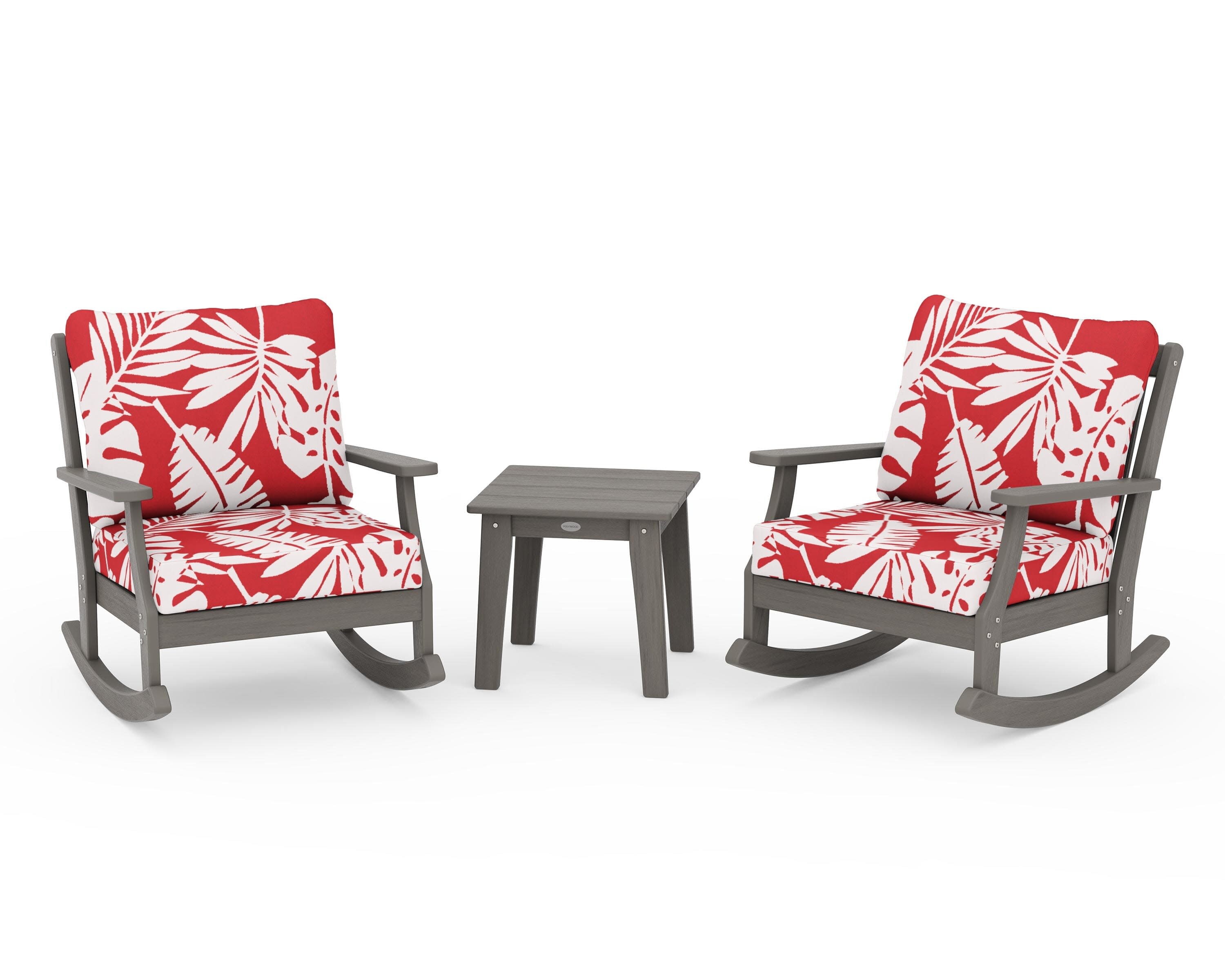 Braxton 3-Piece Deep Seating Rocker Set in Driftwood / Leaf Crimson