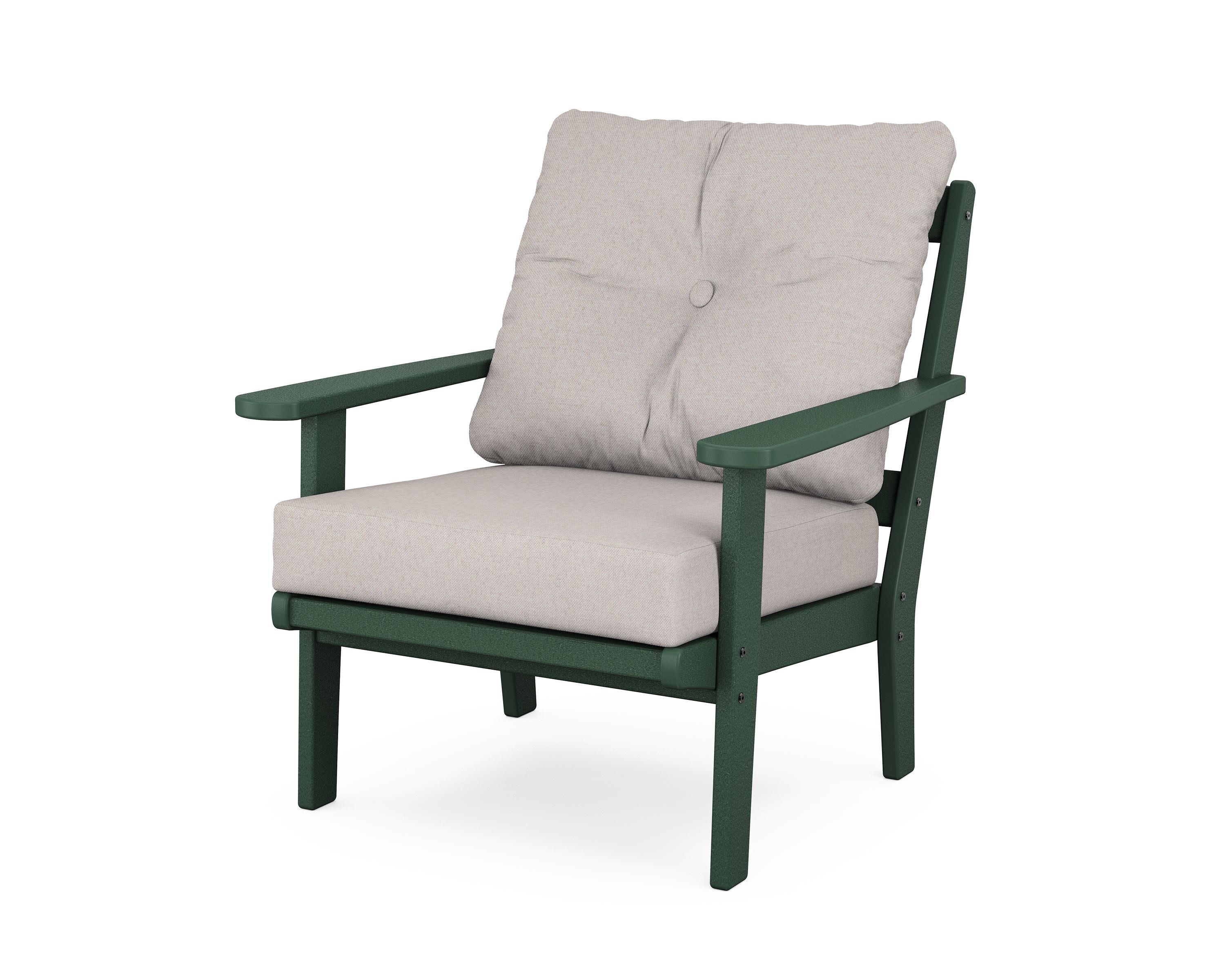 Mission Deep Seating Chair in Green / Dune Burlap