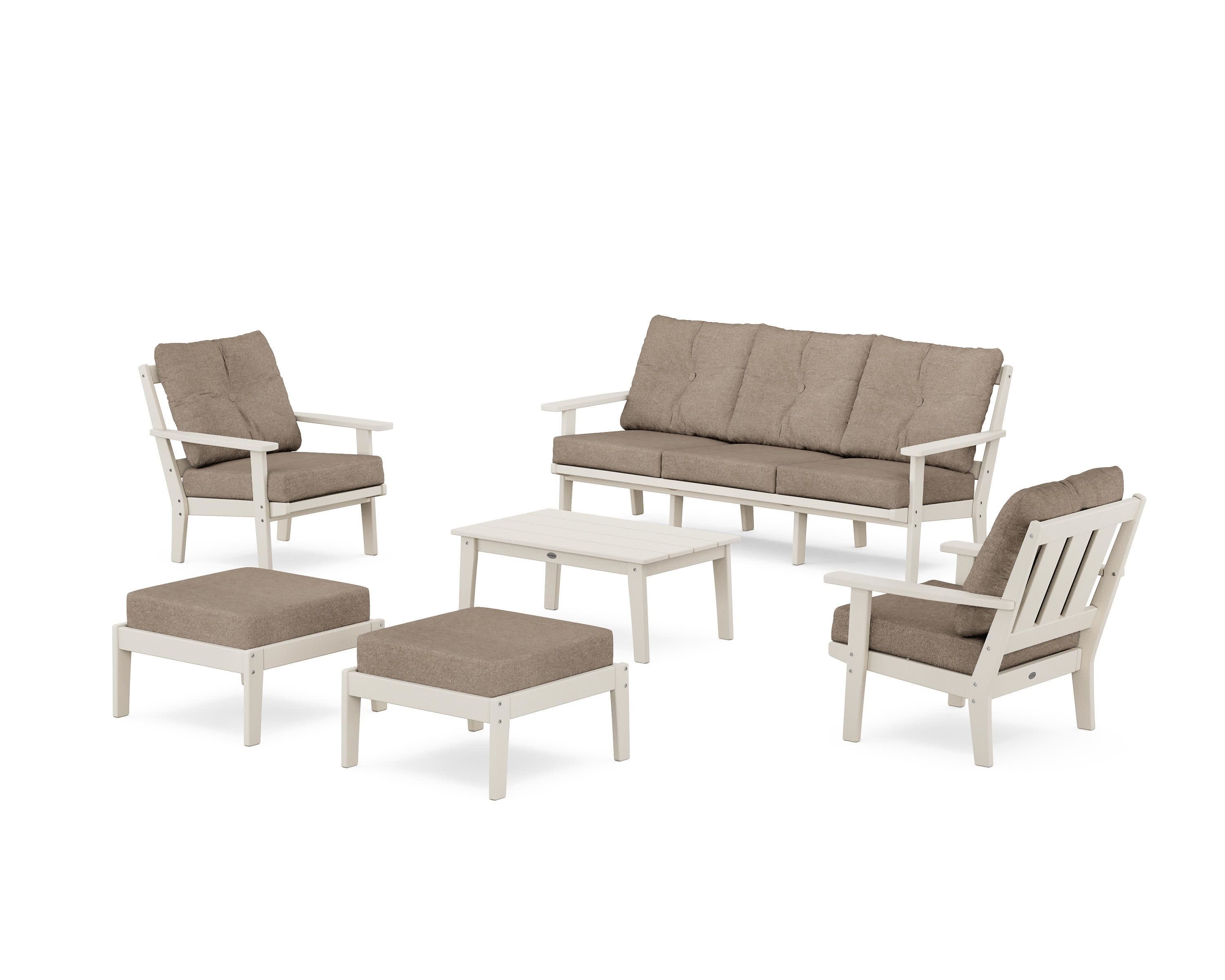 Oxford 6-Piece Lounge Sofa Set in Sand / Spiced Burlap