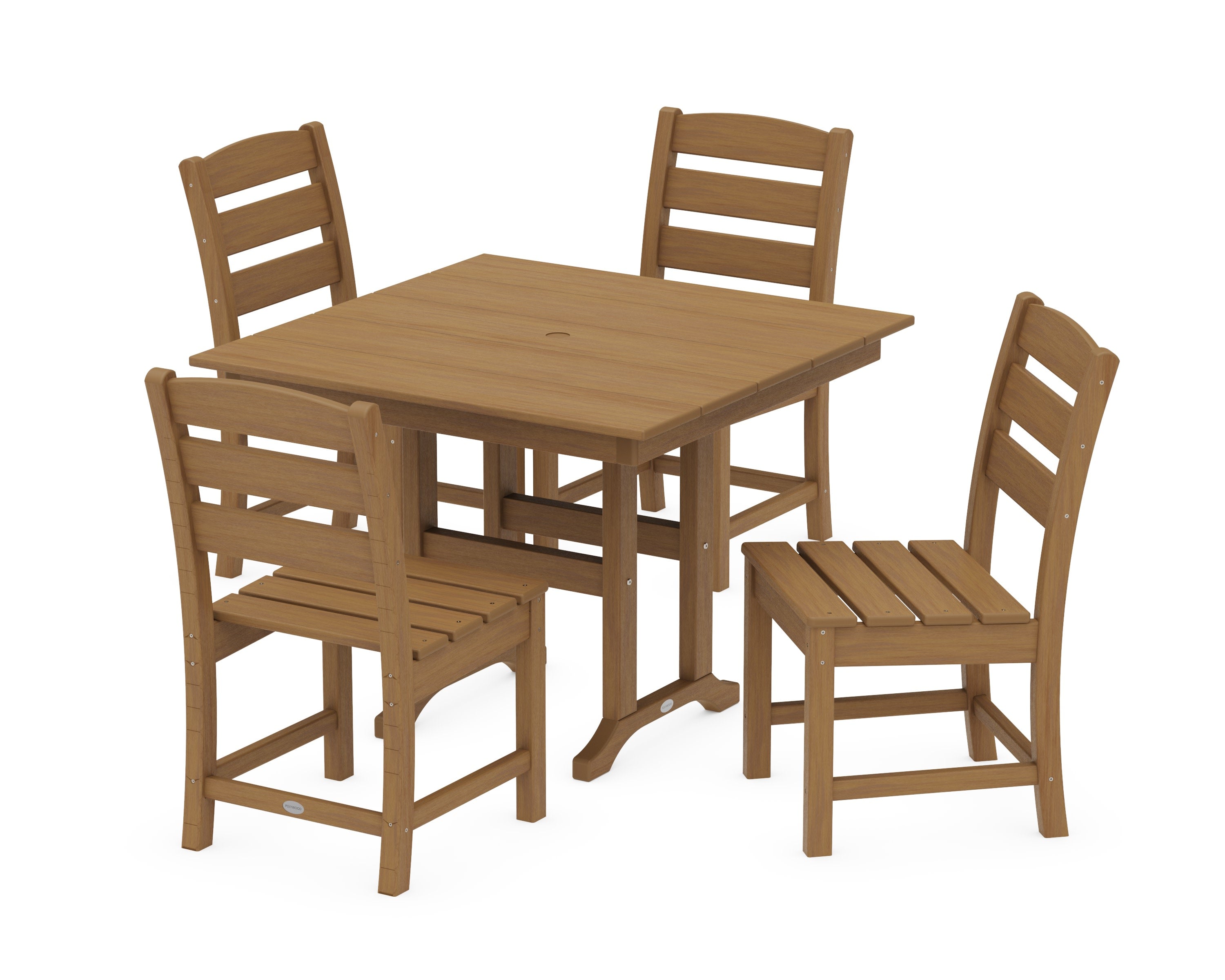 Lakeside Side Chair 5-Piece Farmhouse Dining Set in Natural