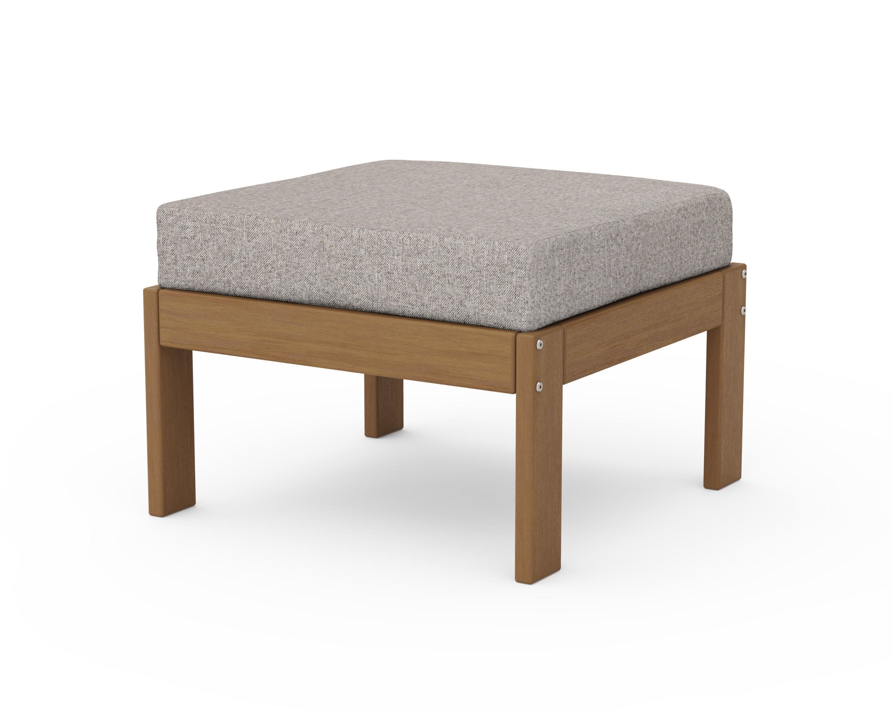 Vineyard Modular Ottoman in Natural / Weathered Tweed