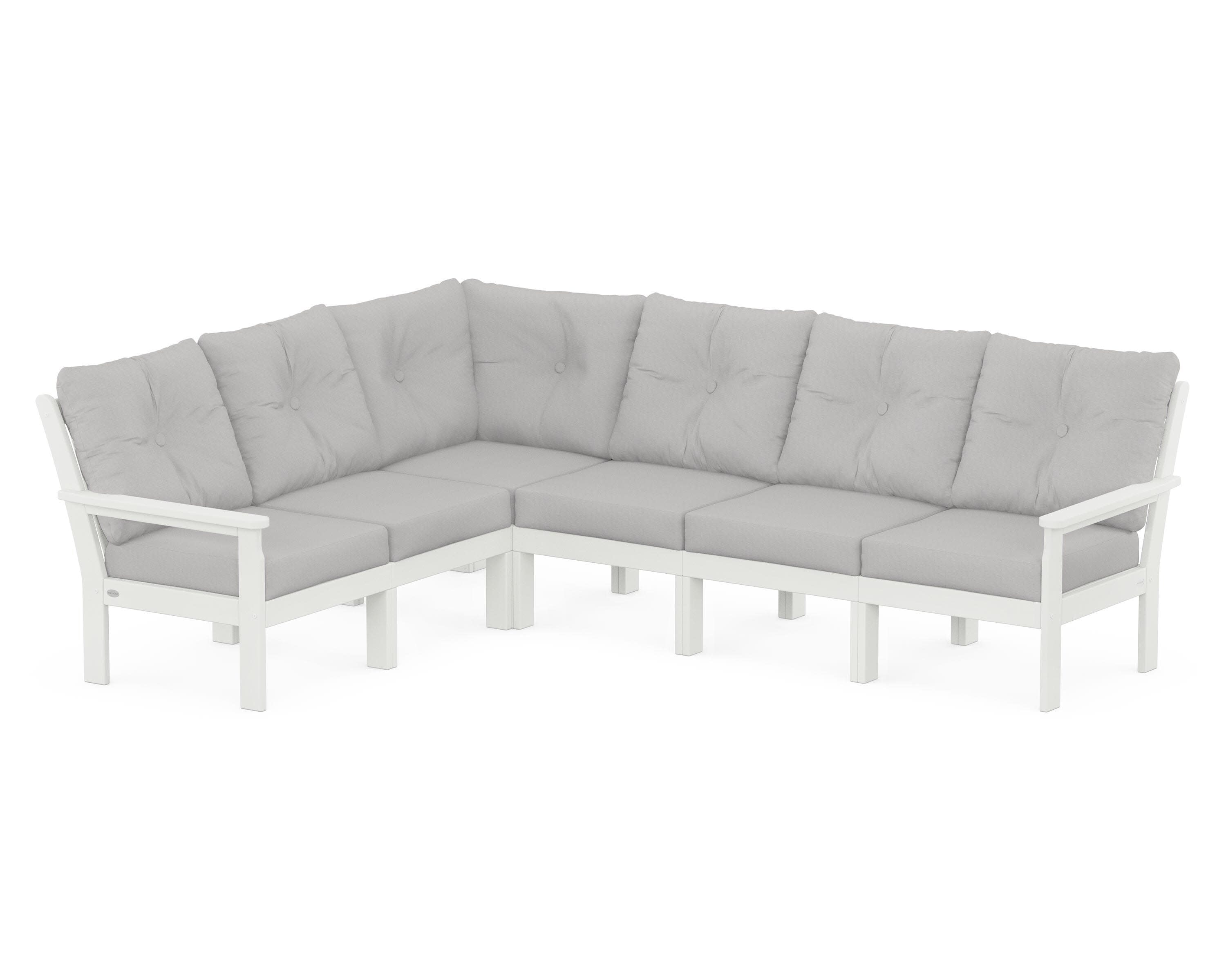 Vineyard 6-Piece Sectional in Vintage White / Diamond in the Rough
