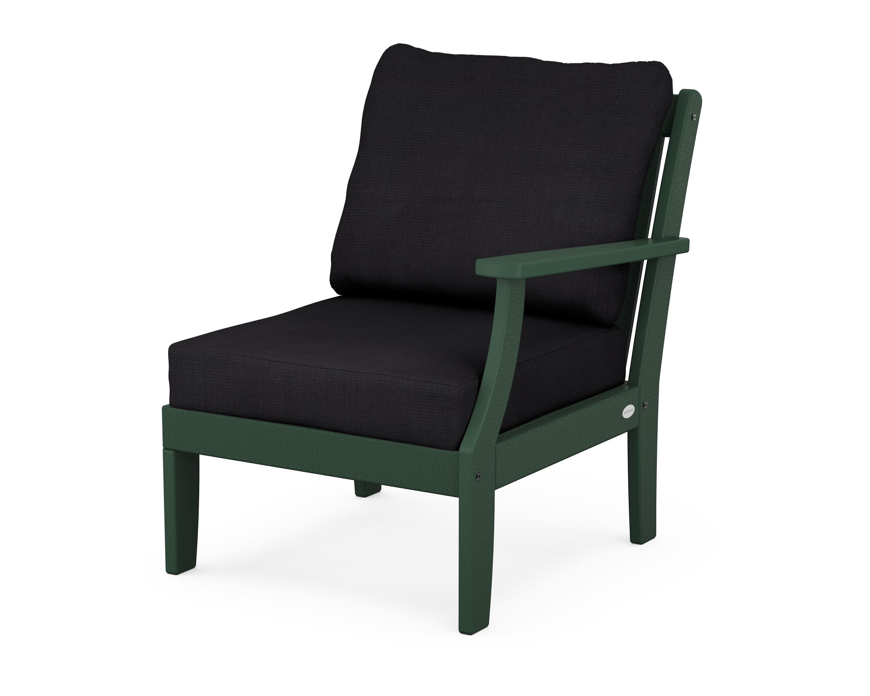 Braxton Modular Right Arm Chair in Green / Midnight Linen