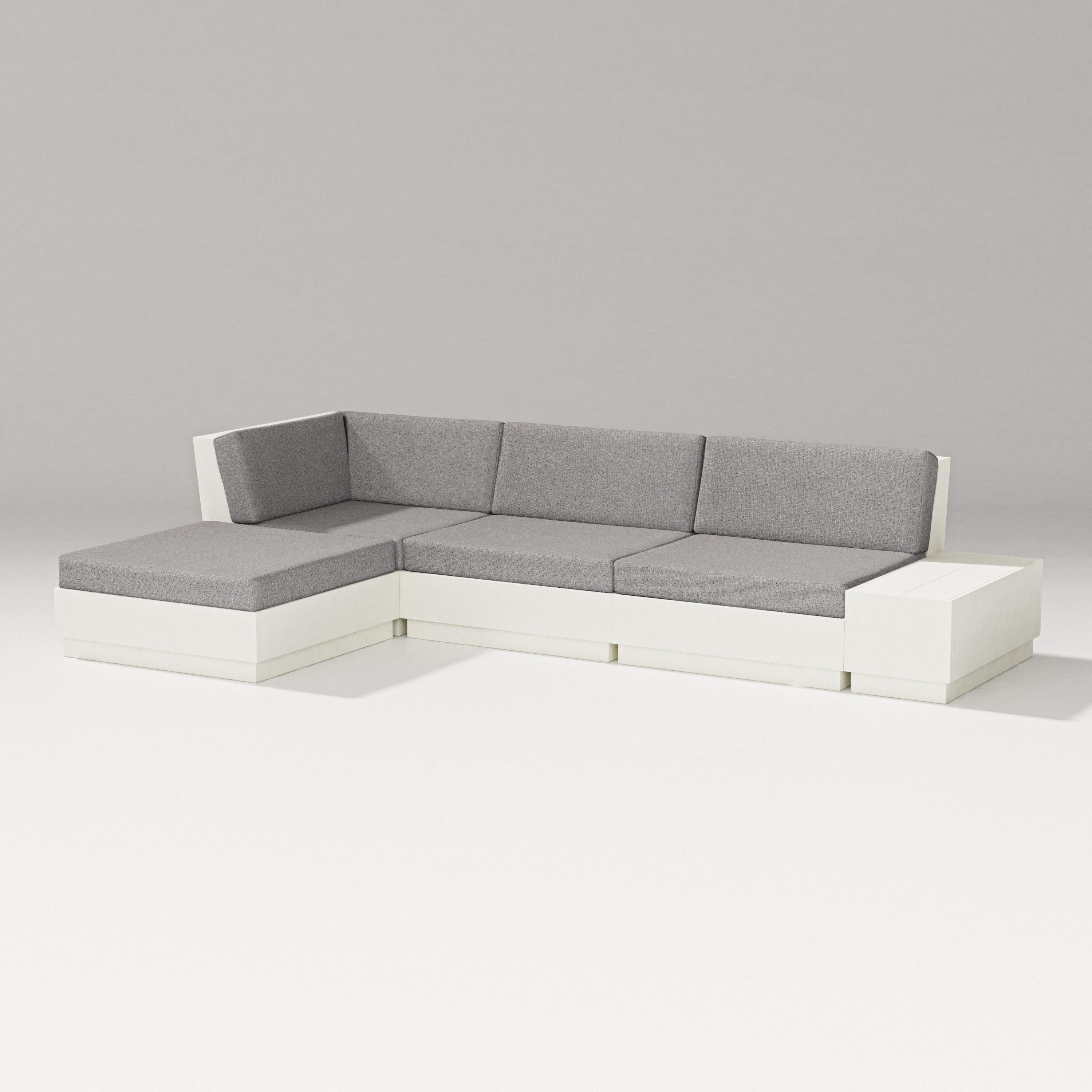 Elevate Chaise Sectional in Vintage White / Grey Mist