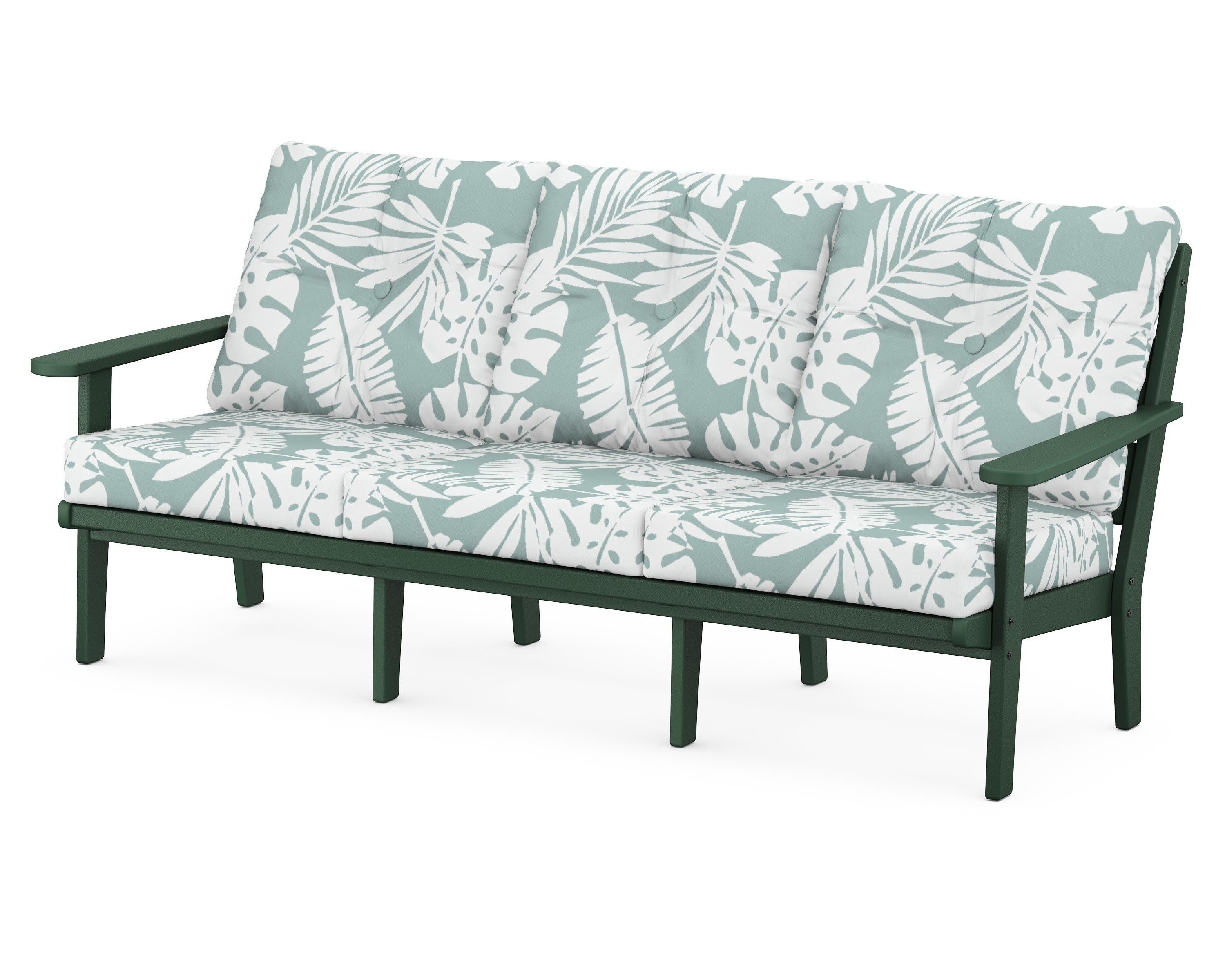 Lakeside Deep Seating Sofa in Green / Leaf Glacier Spa