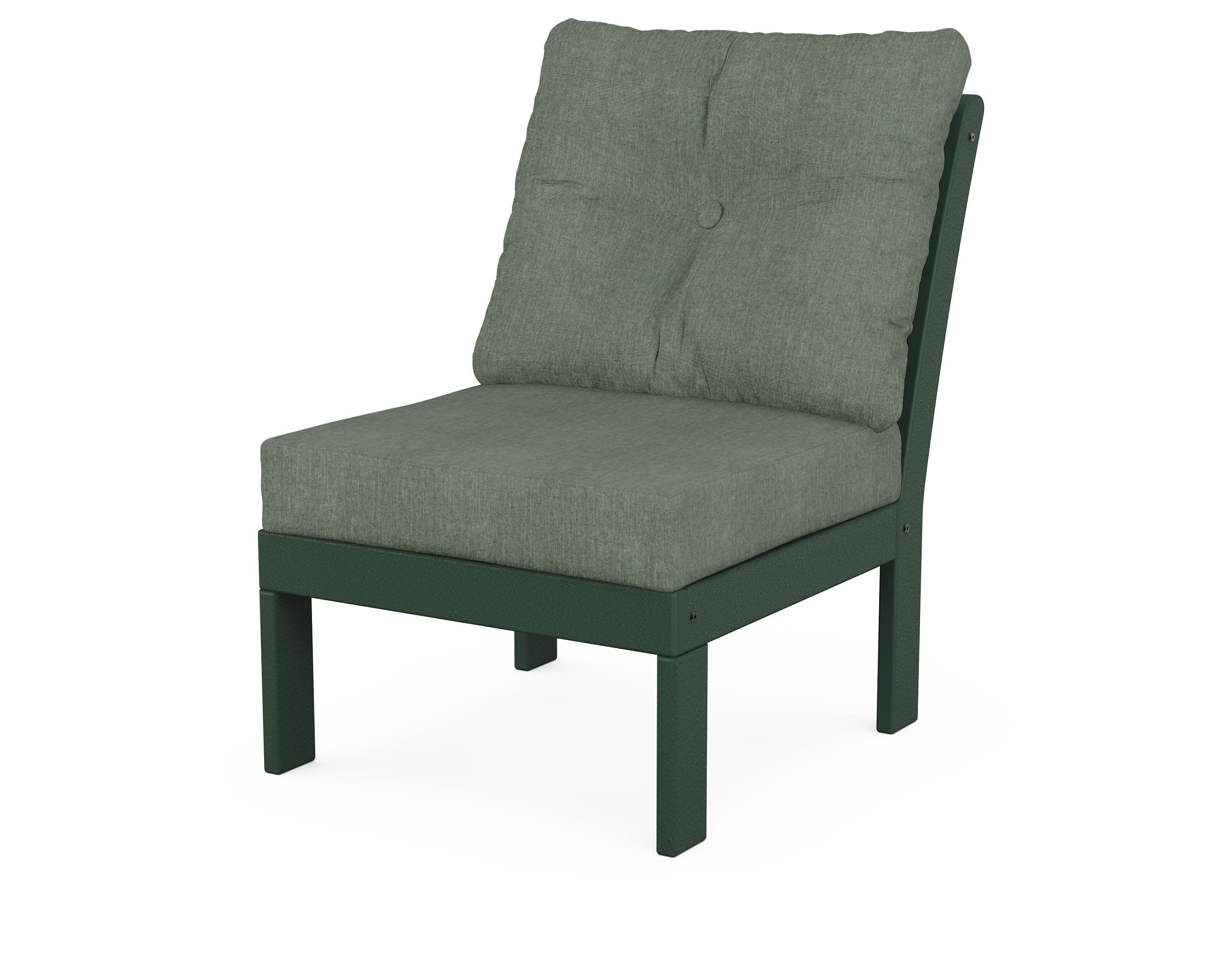 Vineyard Modular Armless Chair in Green / Cast Sage