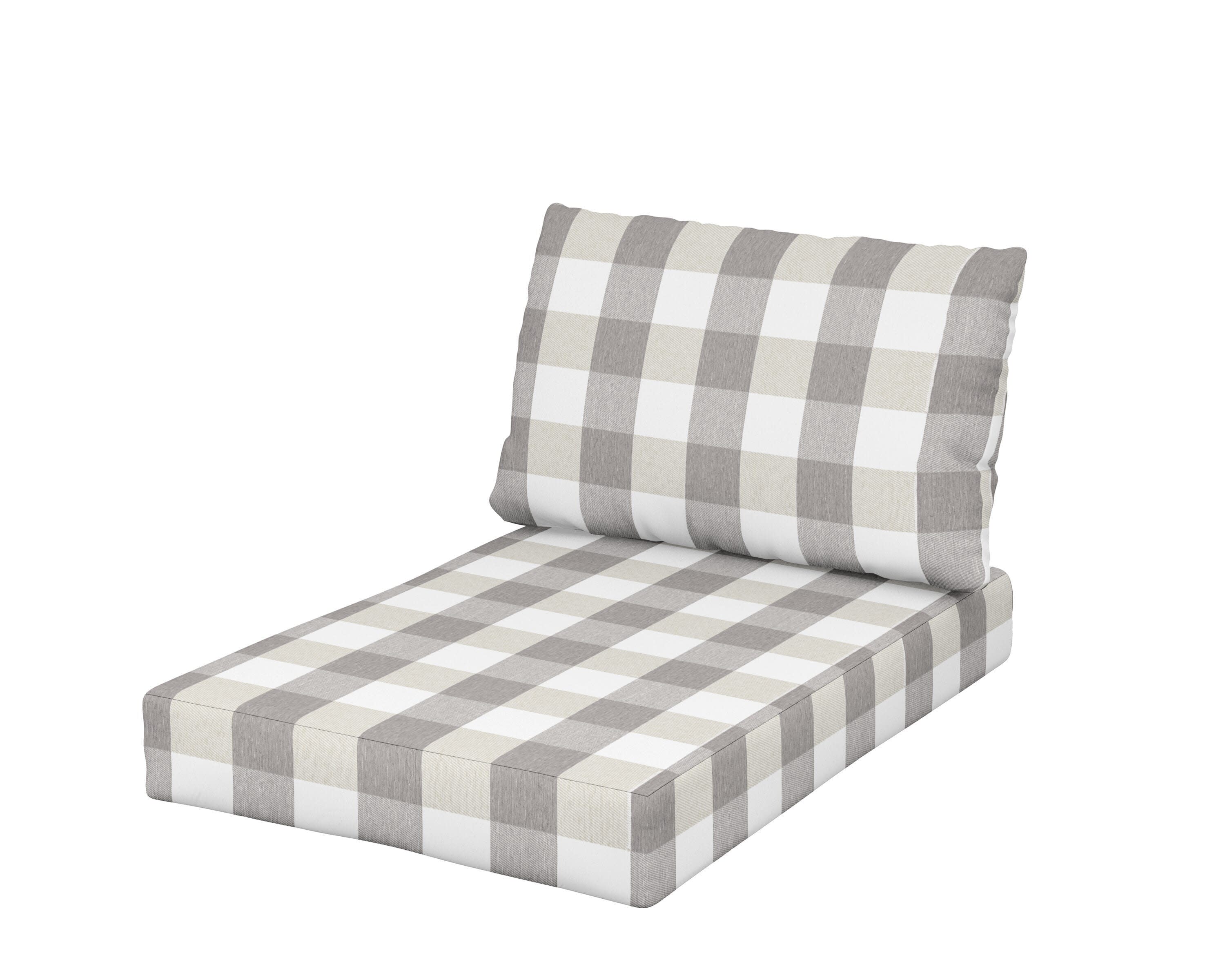 Daybed Swing Seat/Back Cushion in Buffalo Plaid Grey Mist