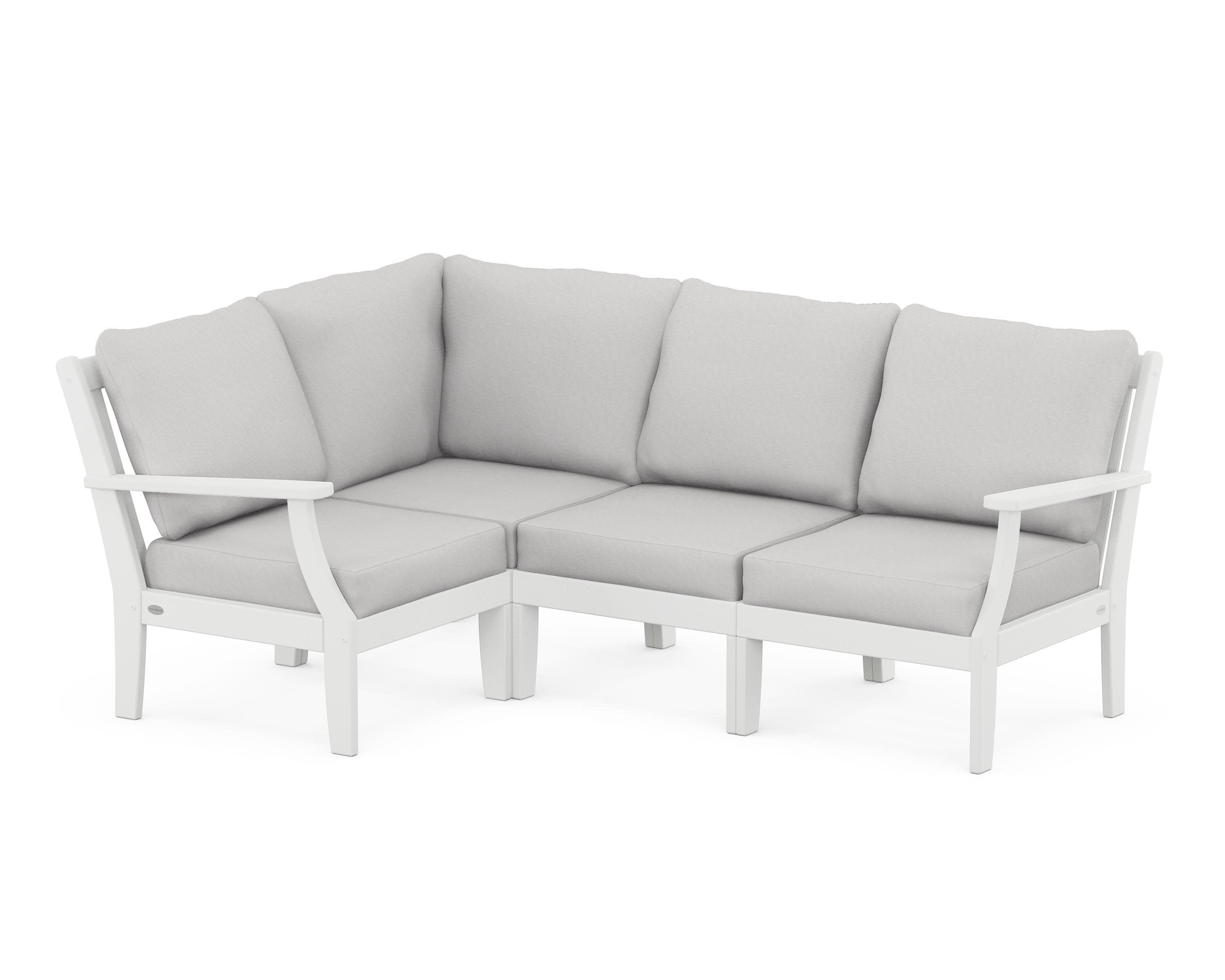Braxton Modular 4-Piece Deep Seating Set in White / Diamond in the Rough