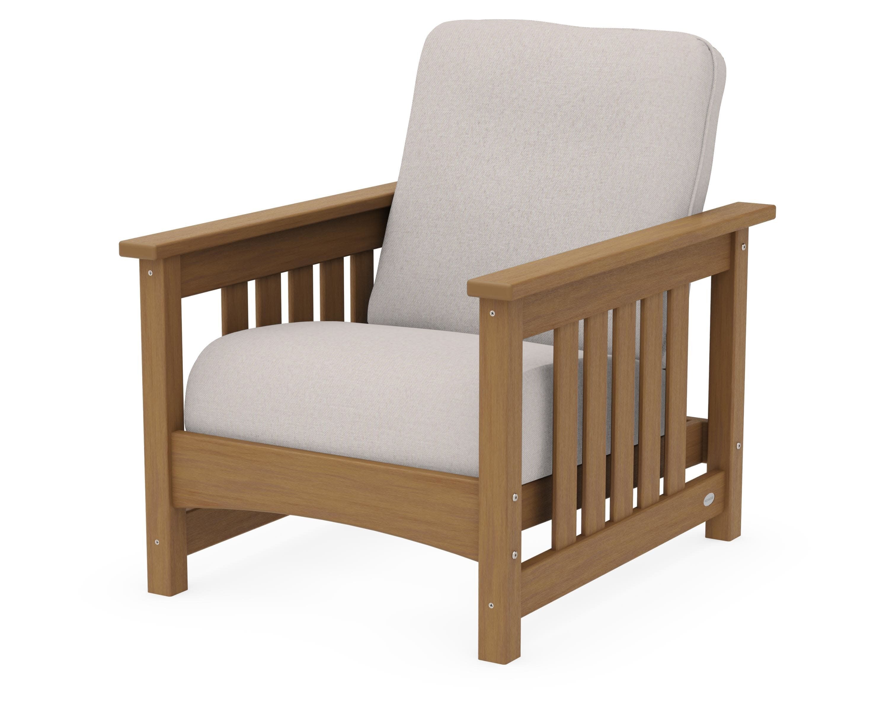 Club Mission Chair in Natural / Dune Burlap