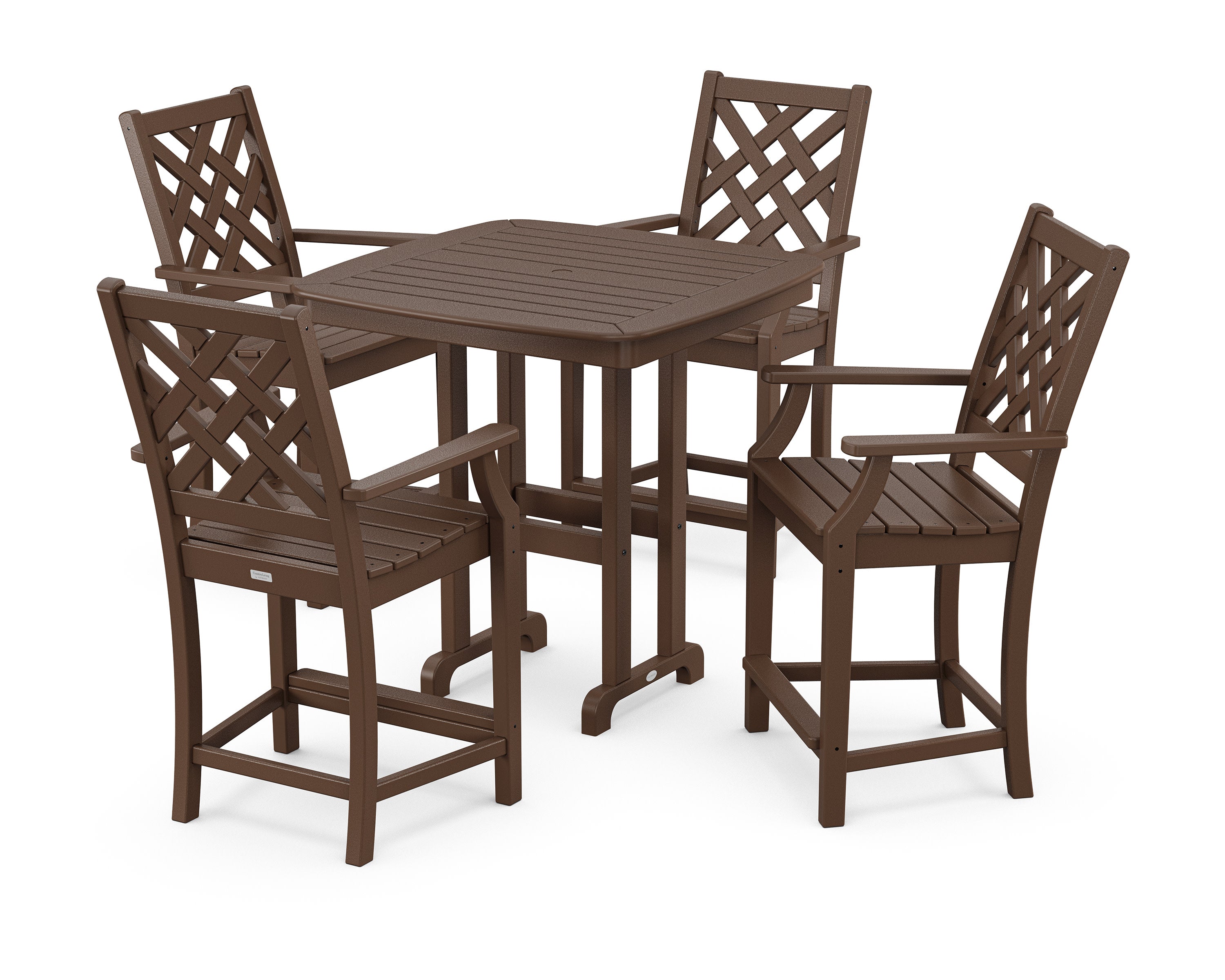 Wovendale 5-Piece Counter Set in Mahogany
