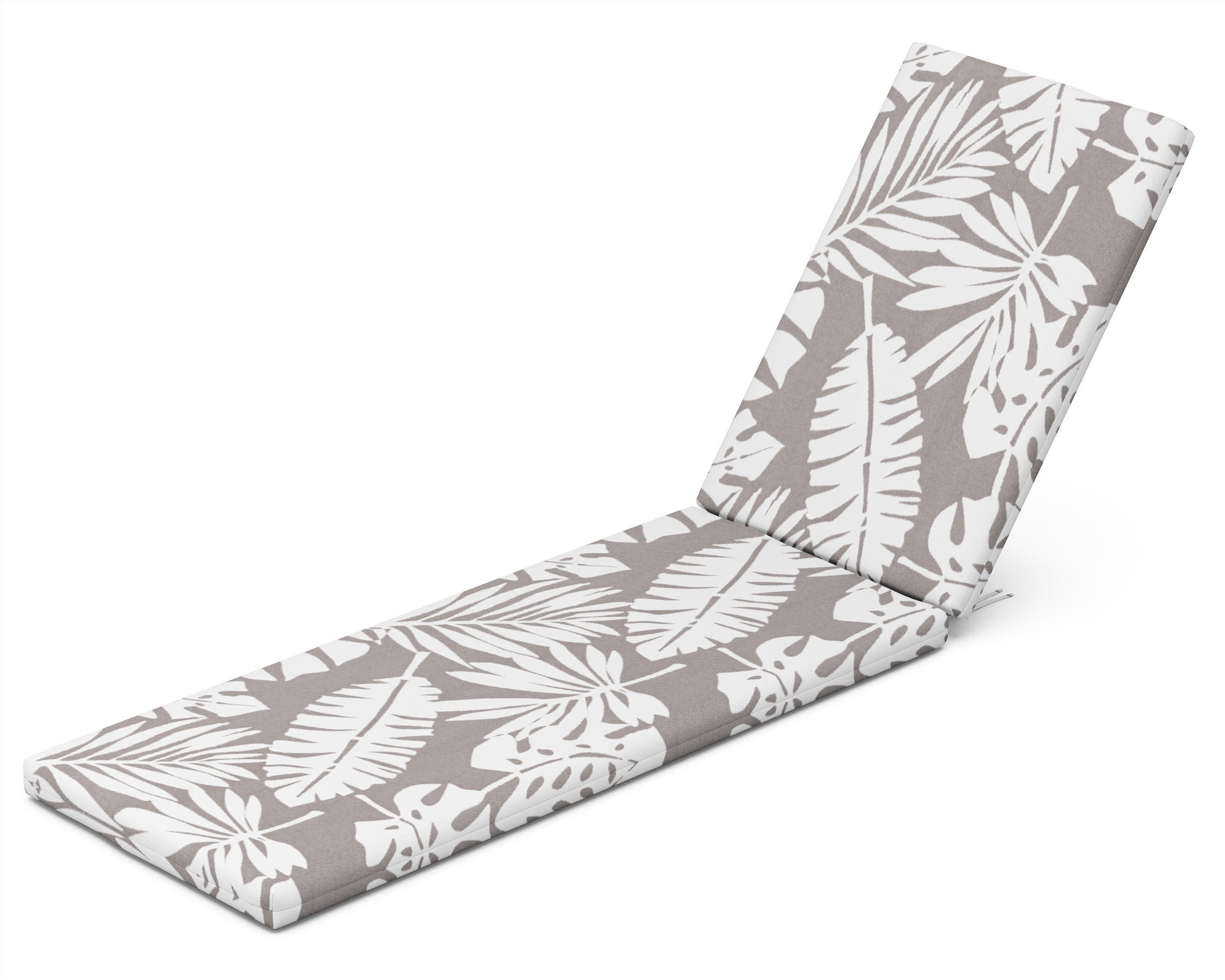 Chaise Cushion in Leaf Grey Mist