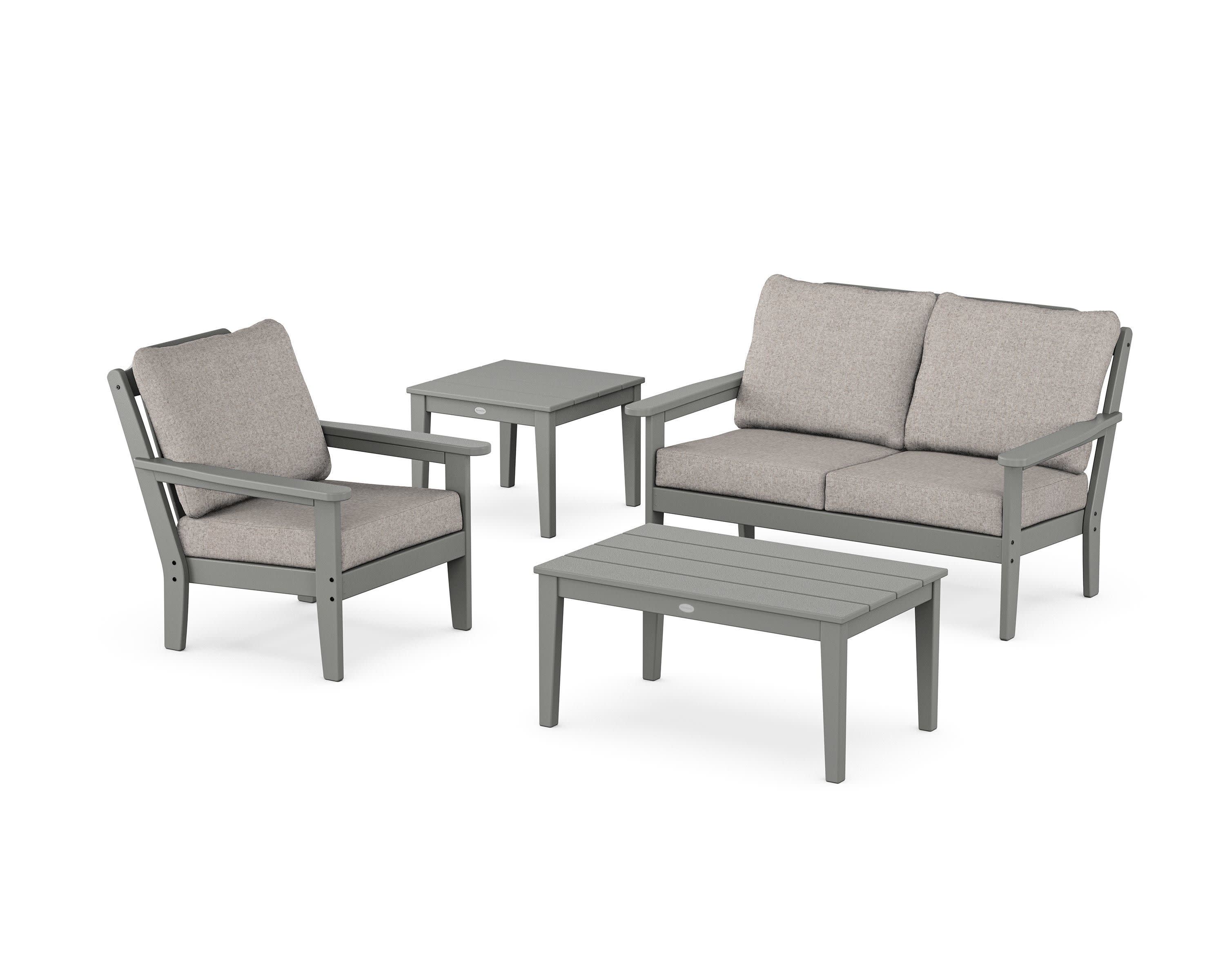 Wovendale 4-Piece Deep Seating Set in Slate Grey / Weathered Tweed
