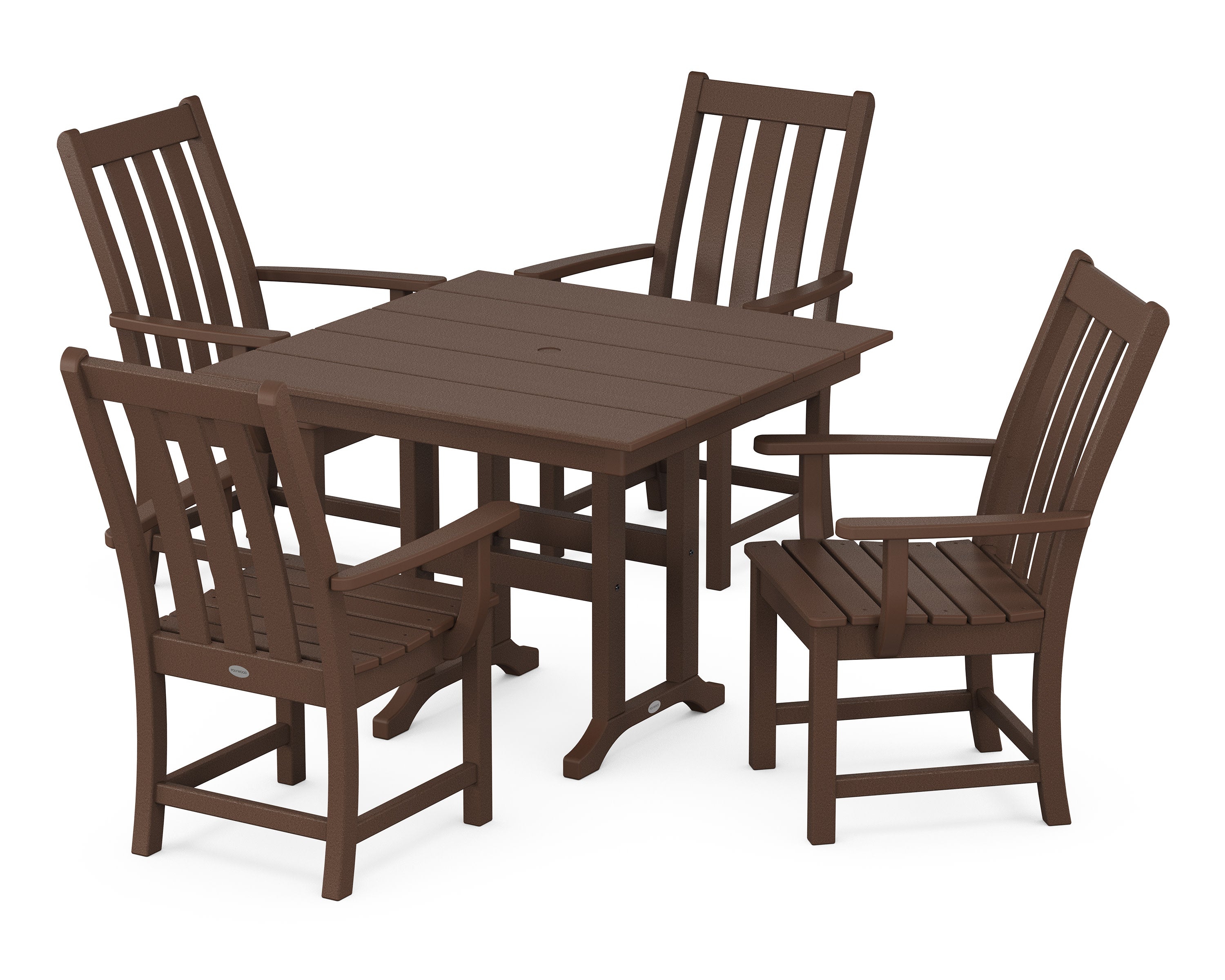 Vineyard 5-Piece Farmhouse Dining Set in Mahogany