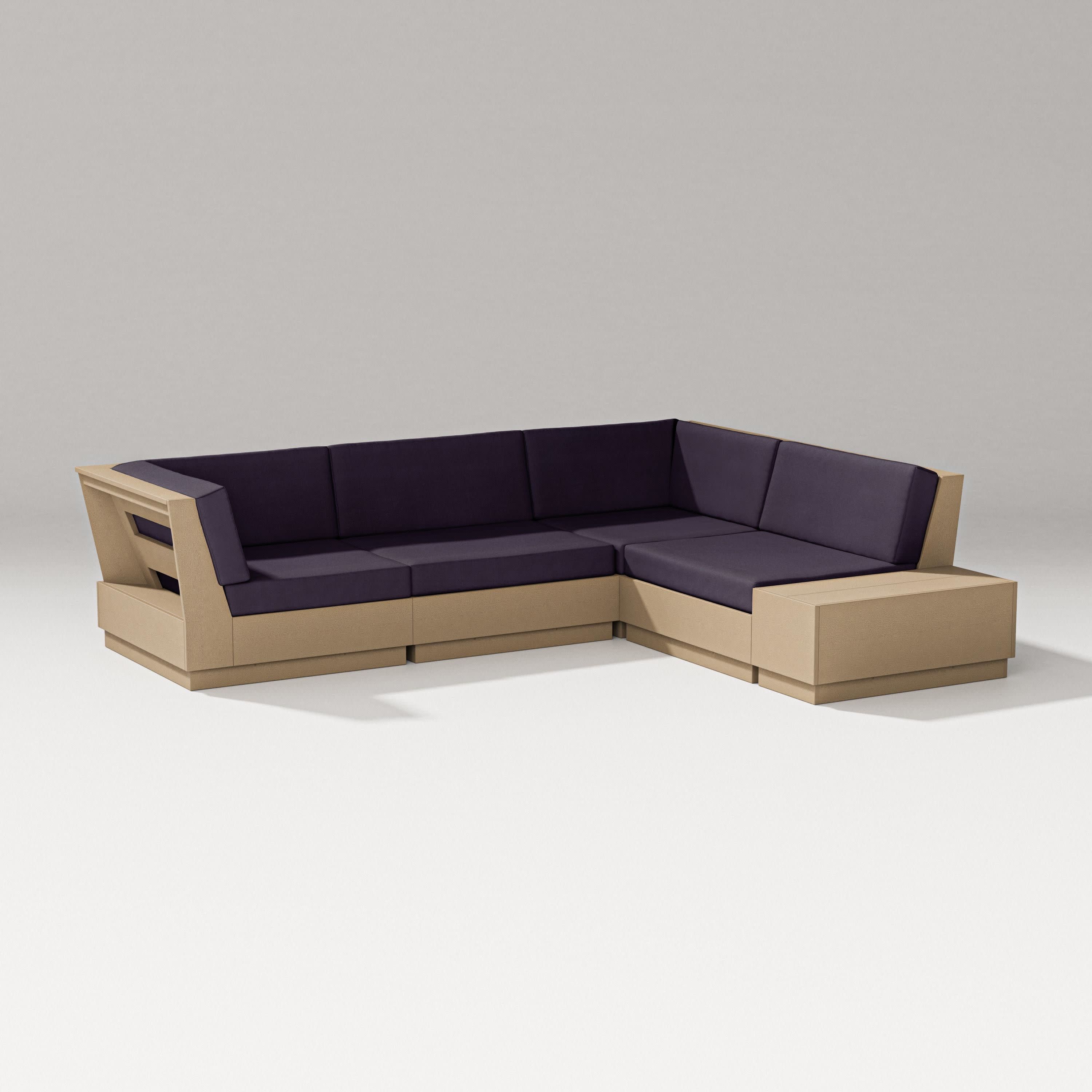 Elevate Corner Sectional in Vintage Sahara / Navy Linen