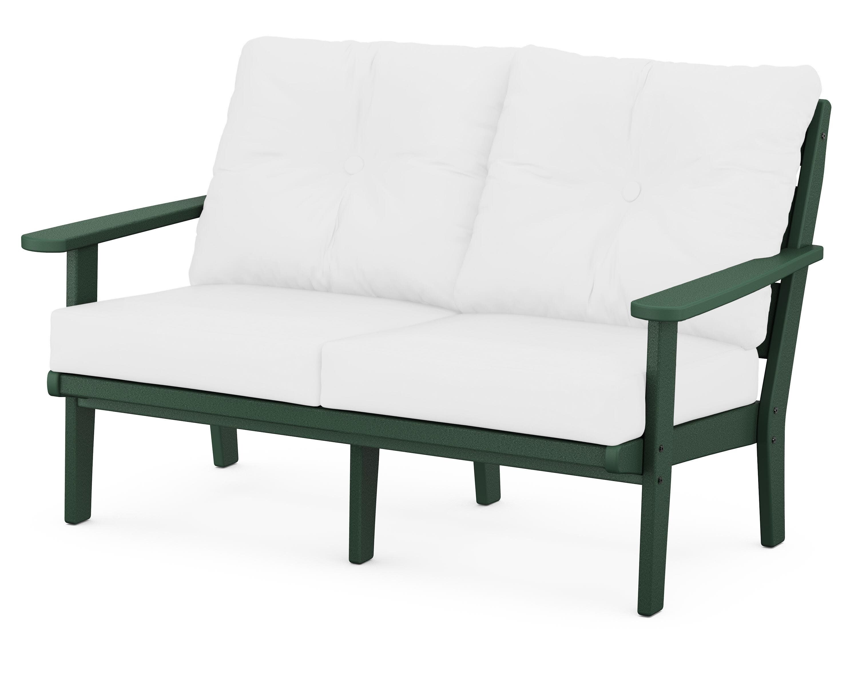 Lakeside Deep Seating Loveseat in Green / Natural