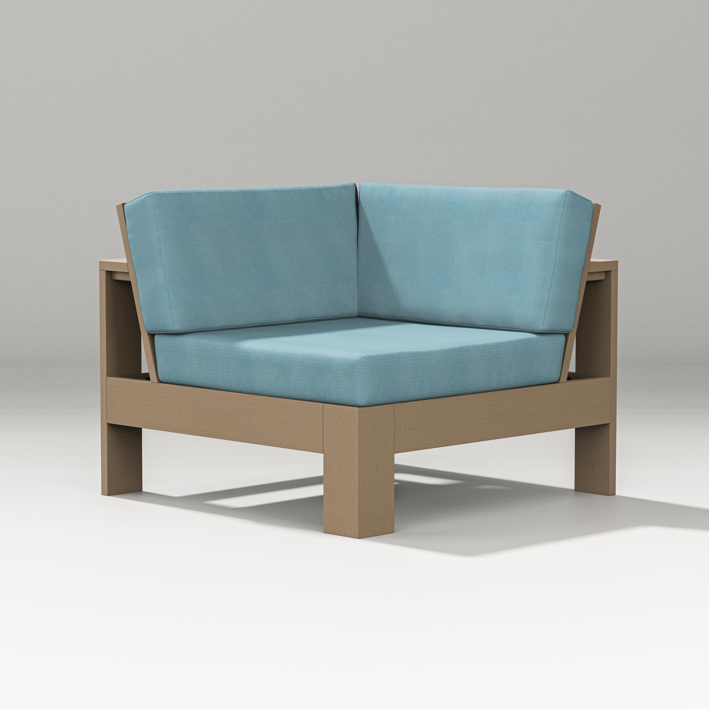 Latitude Modular Corner Chair in Vintage Sahara / Lattice Sky Blue