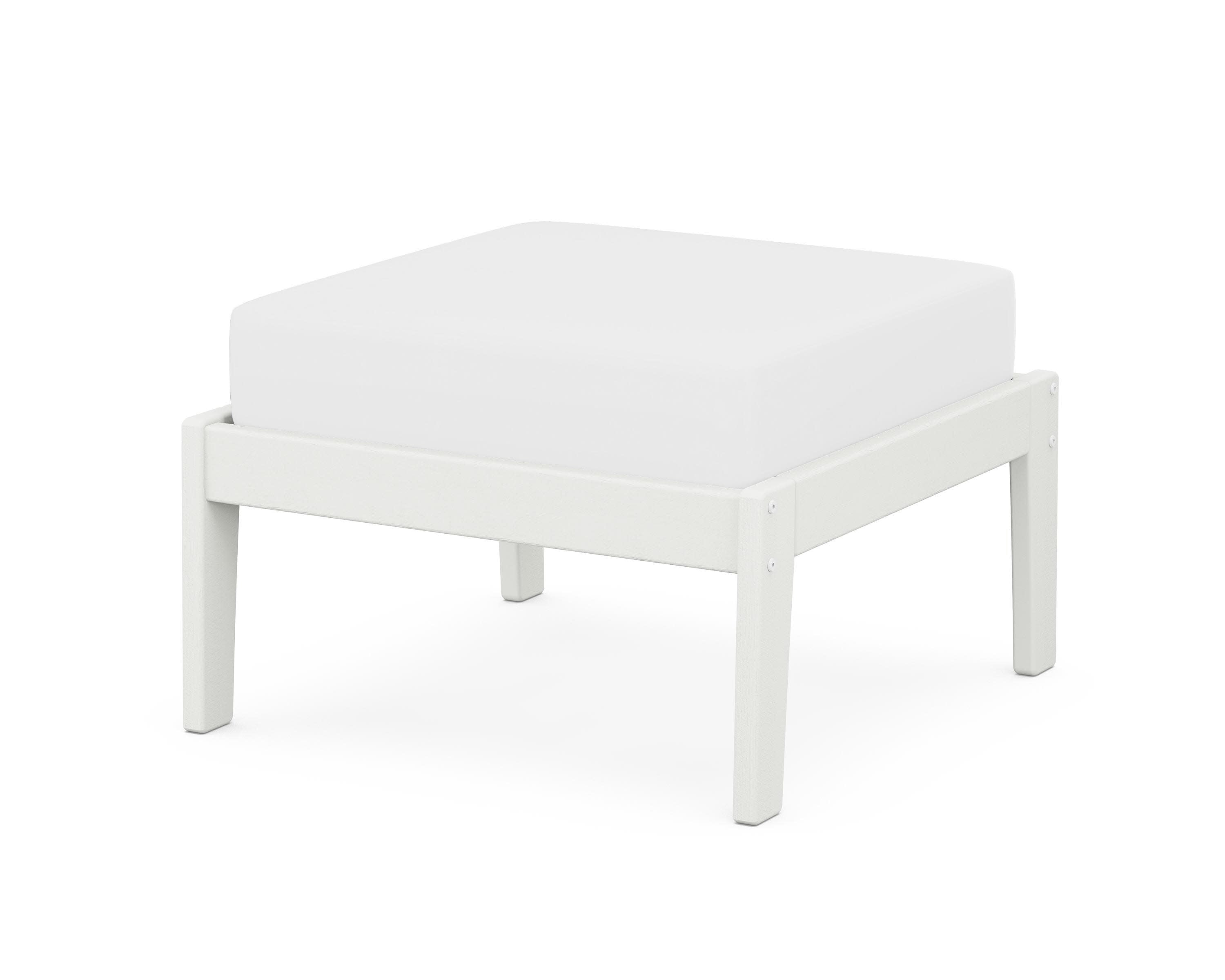 Deep Seating Ottoman in Vintage White / Natural