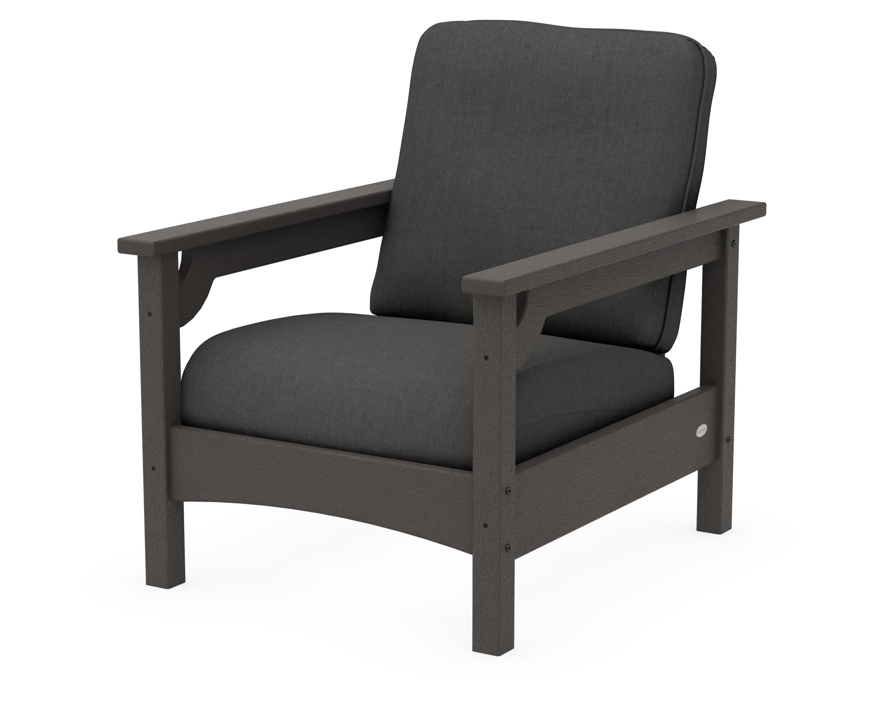 Club Chair in Vintage Coffee / Spectrum Carbon