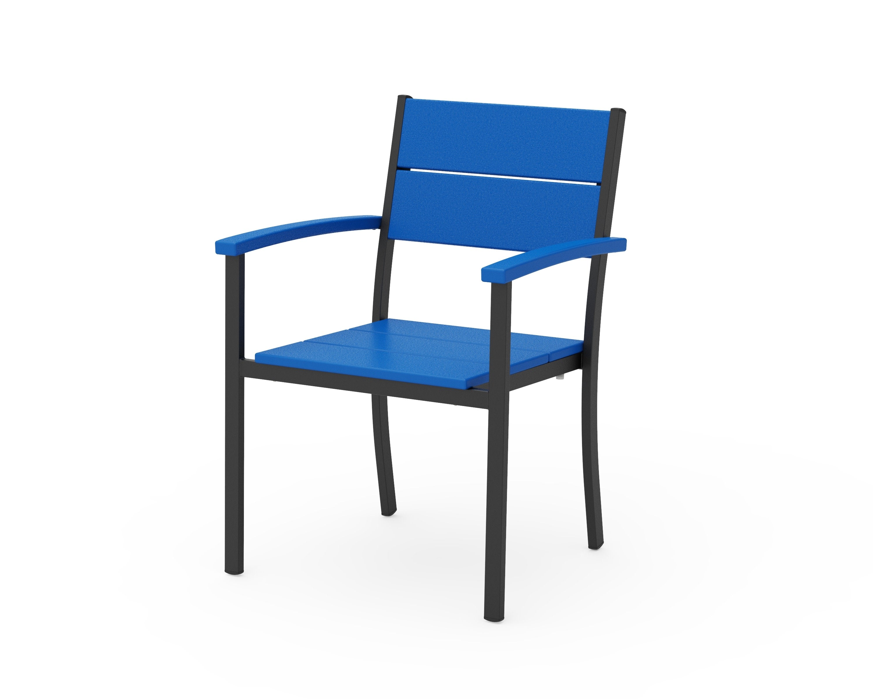 Main Street Stacking Dining Arm Chair in Black / Pacific Blue