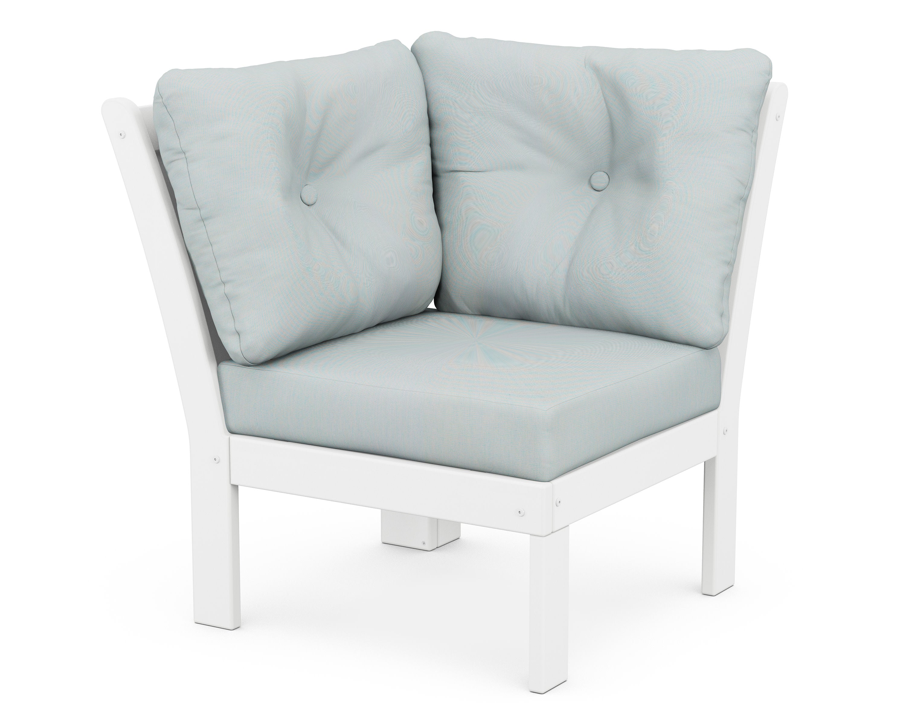 Vineyard Modular Corner Chair in White / Spa