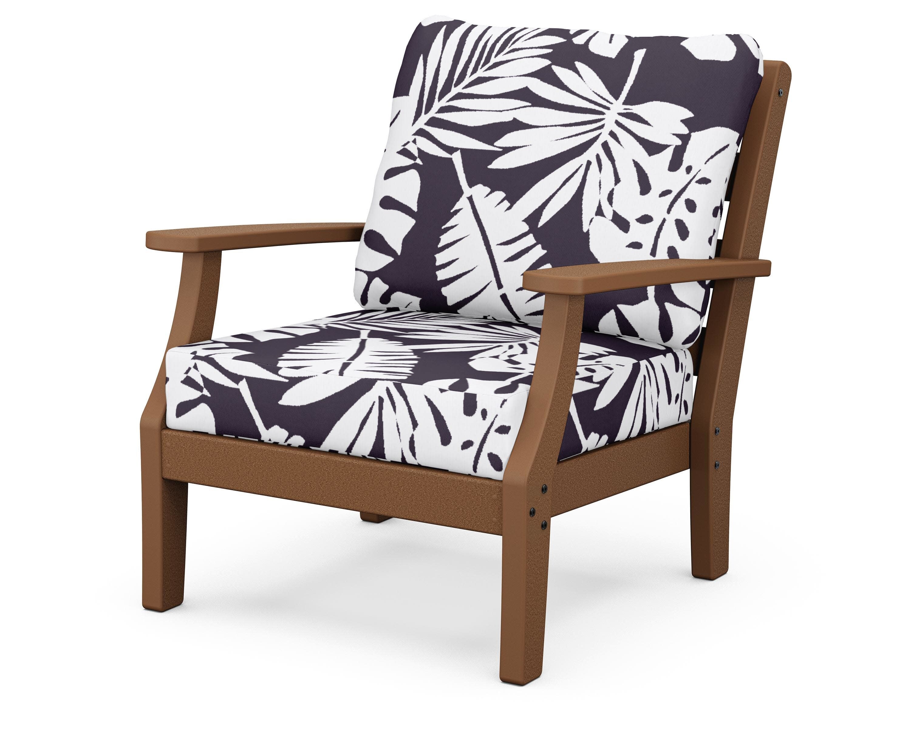 Chesapeake Deep Seating Chair in Teak / Leaf Navy