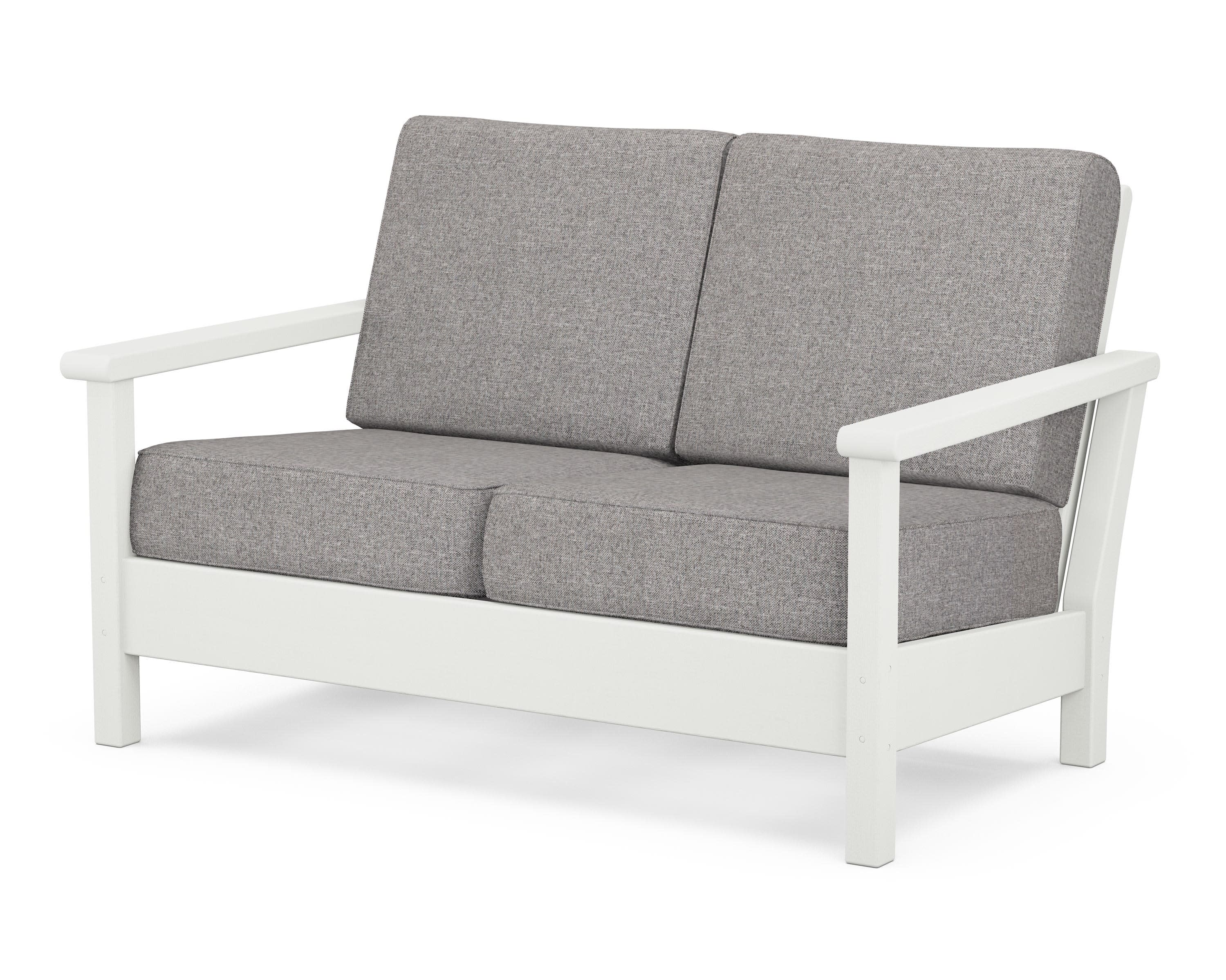 Harbour Deep Seating Loveseat in Vintage White / Grey Mist